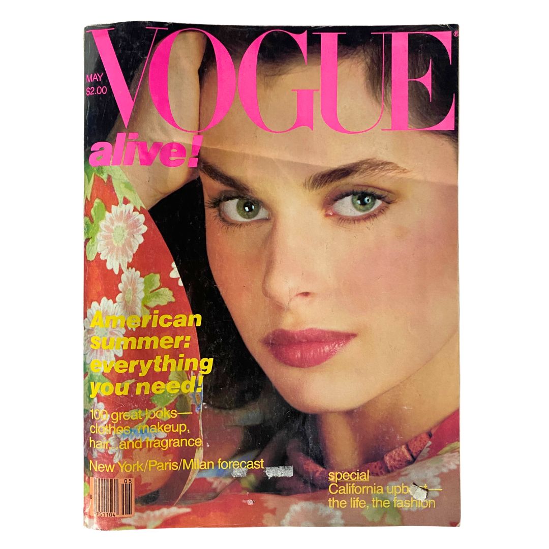 VTG Vogue Magazine May 1980 featuring Nastassja Kinski on the cover, showcasing her striking beauty and iconic fashion from the 1980s.