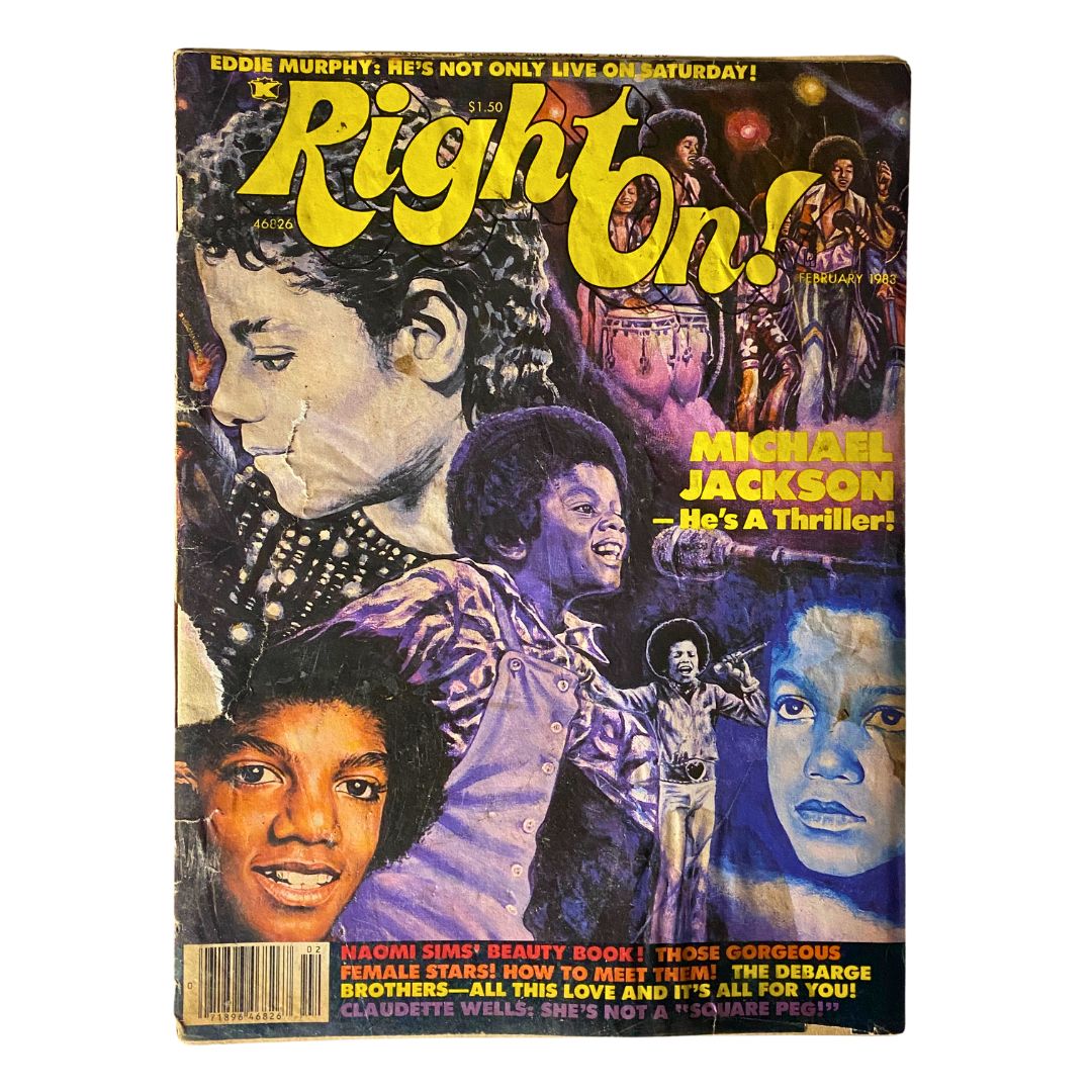 Right On Magazine February 1983 Michael Jackson GD Interior No Label