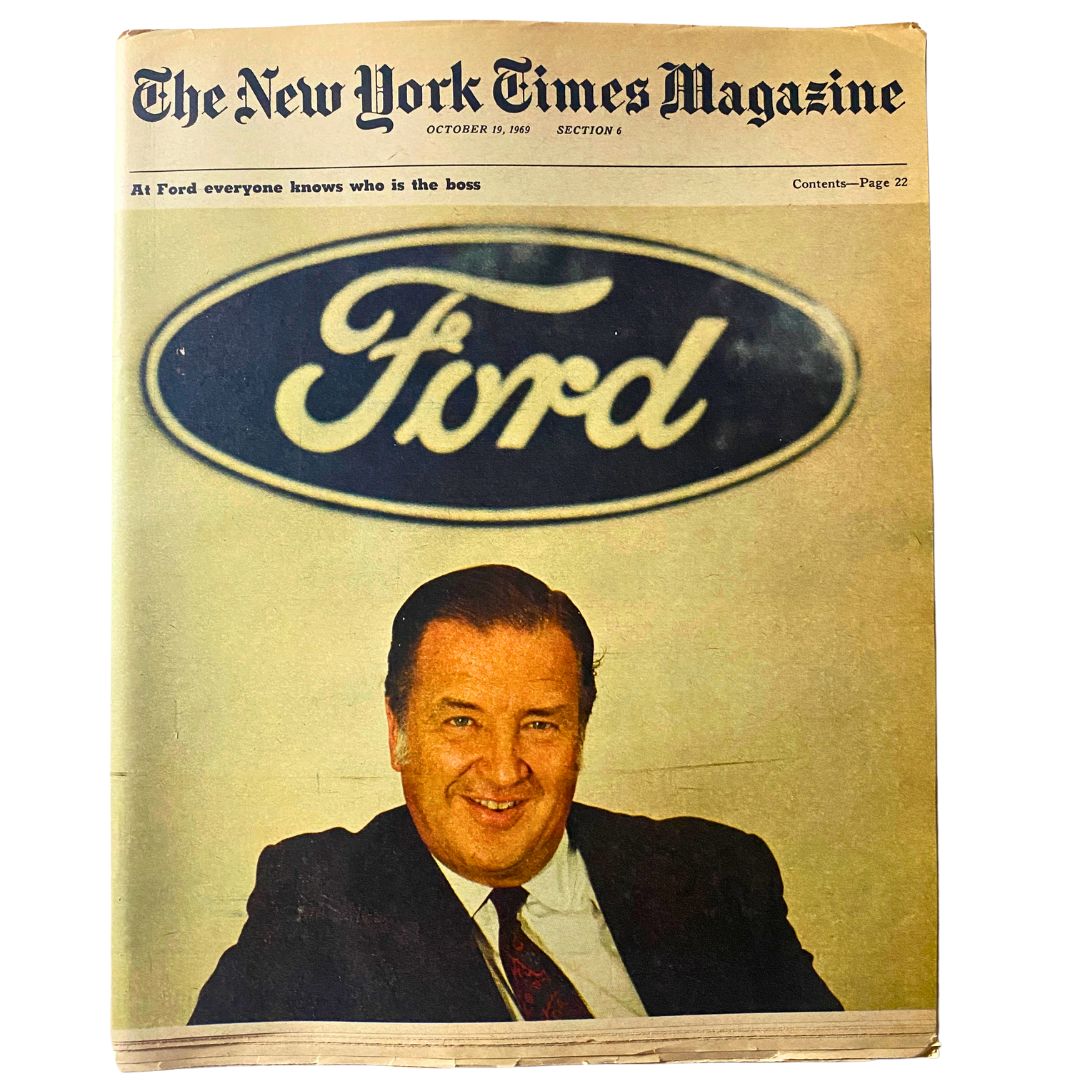 Cover of The New York Times Magazine, October 19, 1969, featuring Henry Ford II, No Label