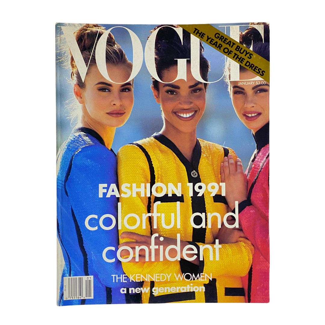 Vogue Magazine January 1991 Niki Taylor Stephanie Roberts Audrey Benoit No Label