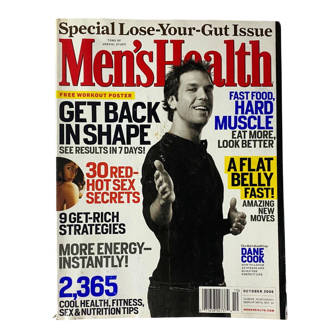 Men's Health Magazine October 2006 featuring Dane Cook on the cover, highlighting health tips and fitness advice.