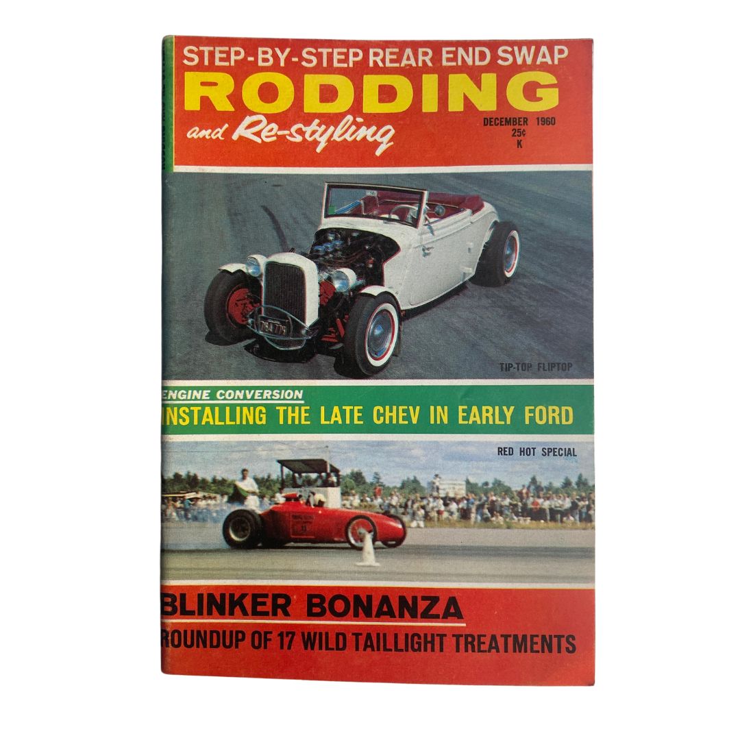 Cover of VTG Rodding & Re-Styling Magazine December 1960 featuring Blinker Bonanza, highlighting automotive customization with vibrant design and featured articles.