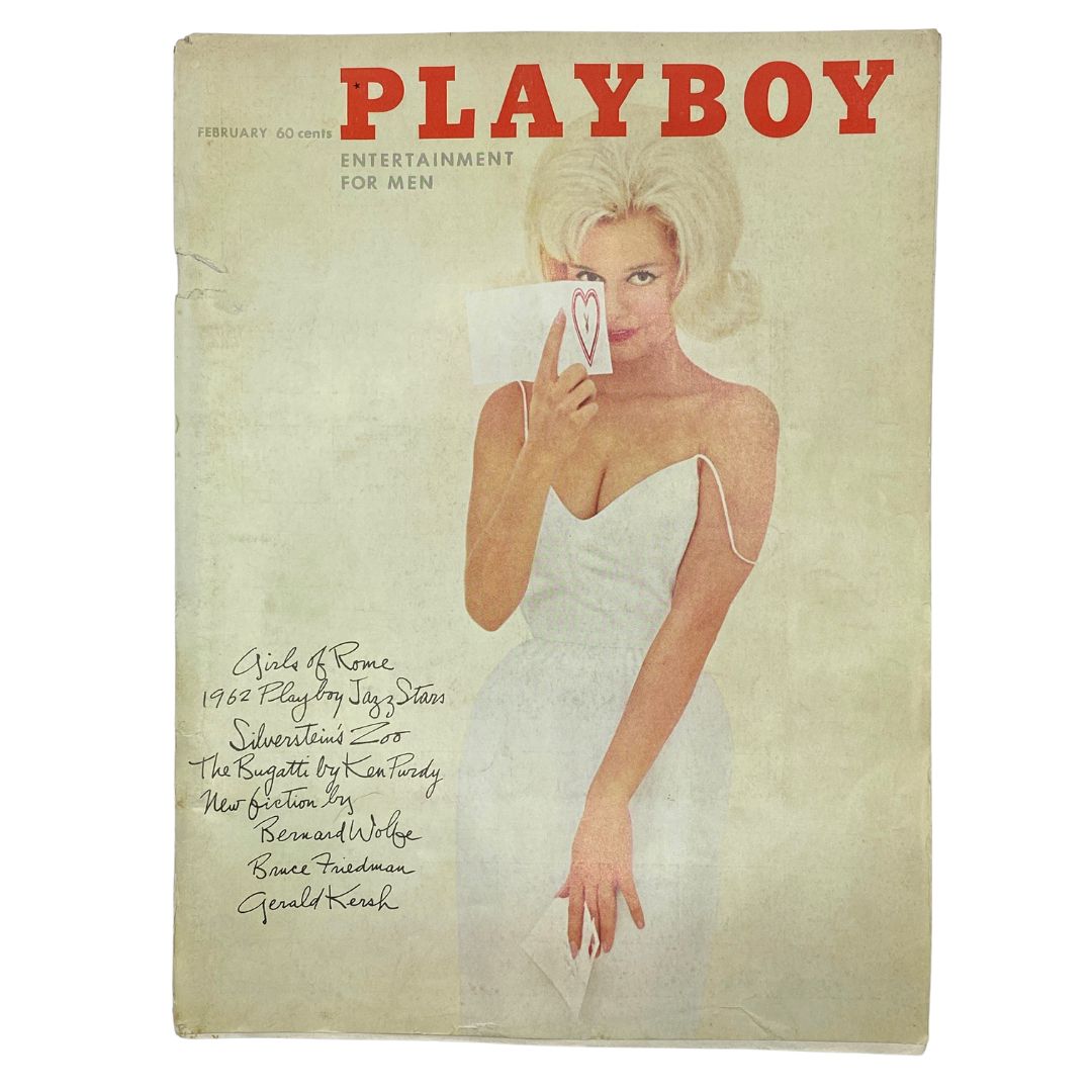 Cover of VTG Playboy Magazine February 1962 featuring Playmate Kari Knudsen, showcasing the vintage style and allure of the era.