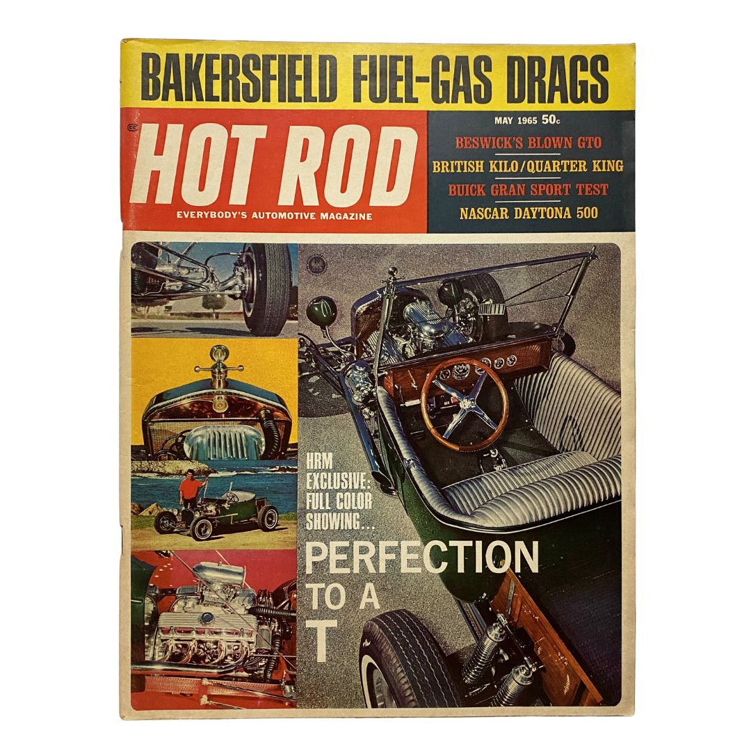 VTG Hot Rod Magazine May 1965 British Kilo / Quarter King cover featuring vibrant classic car imagery and event highlights, showcasing the automotive culture of the 1960s.