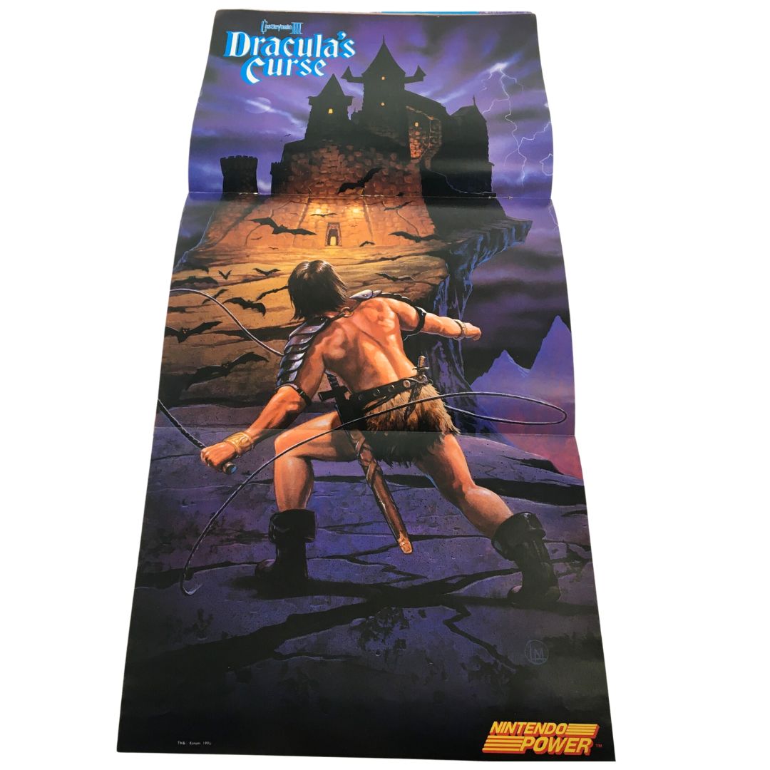 Collector's poster from Nintendo Power Magazine July 1990 featuring artwork for Castlevania III: Dracula's Curse.