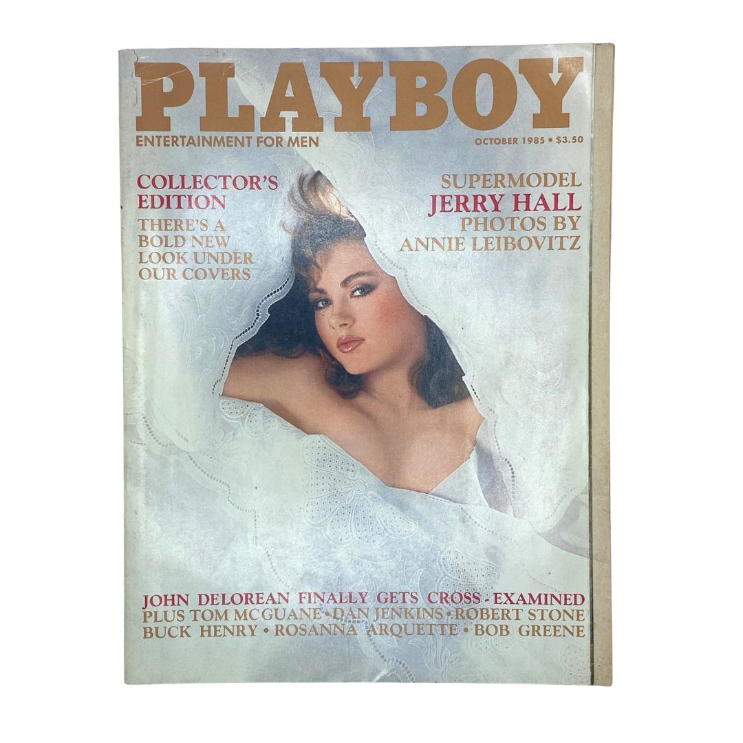 Vintage Playboy Magazine October 1985 featuring cover model Cynthia Brimhall, depicting a glamorous and iconic design from the 1980s.