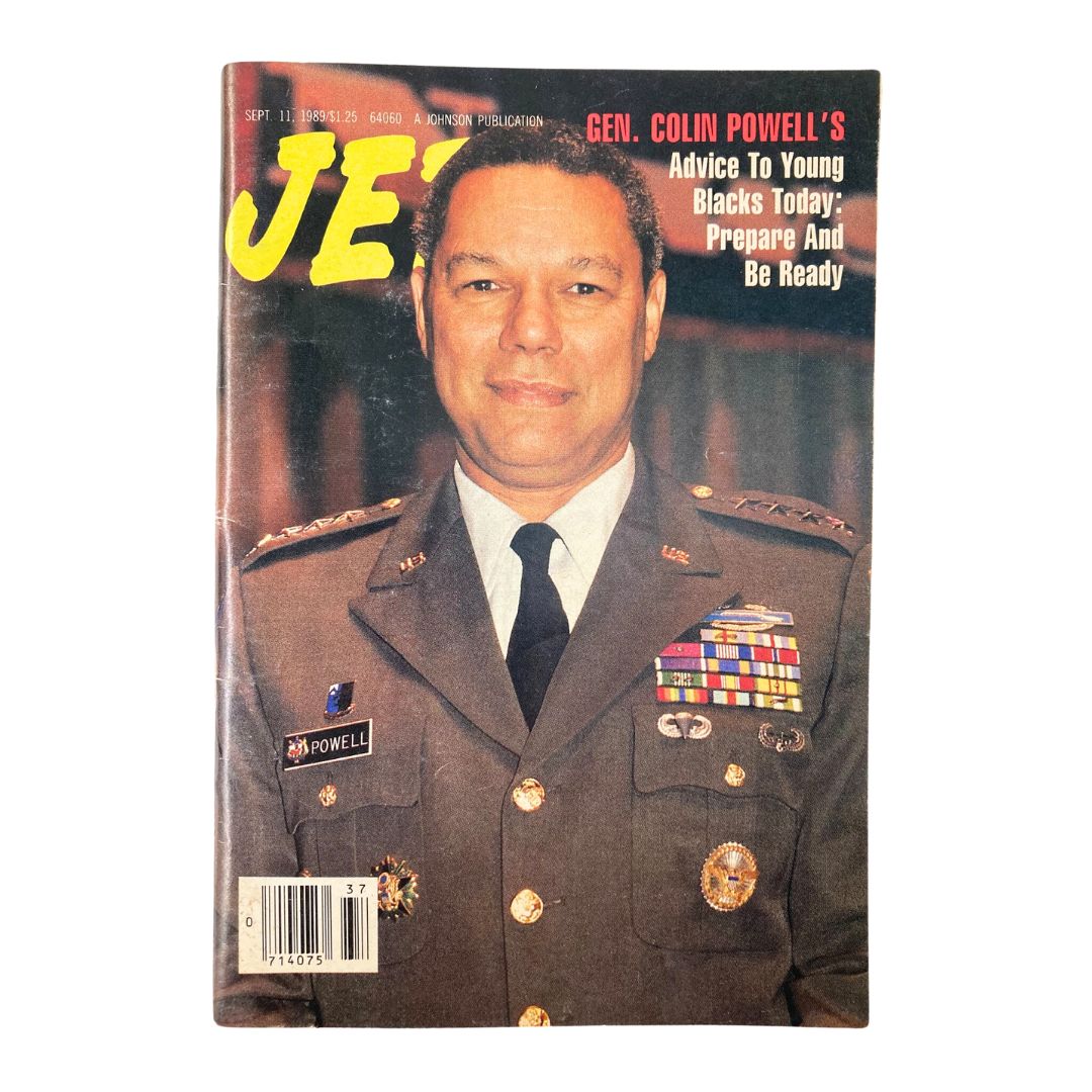 Cover of VTG Jet Magazine September 11, 1989, Vol 76 #23 featuring General Colin Powell, emphasizing his advice to young Black individuals.