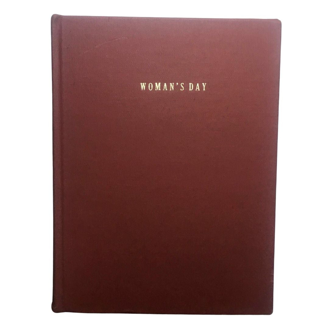 Cover of the 1974 Woman's Day Magazine Complete Year Round In One Bound Book Compilation featuring a simple design with gold lettering.