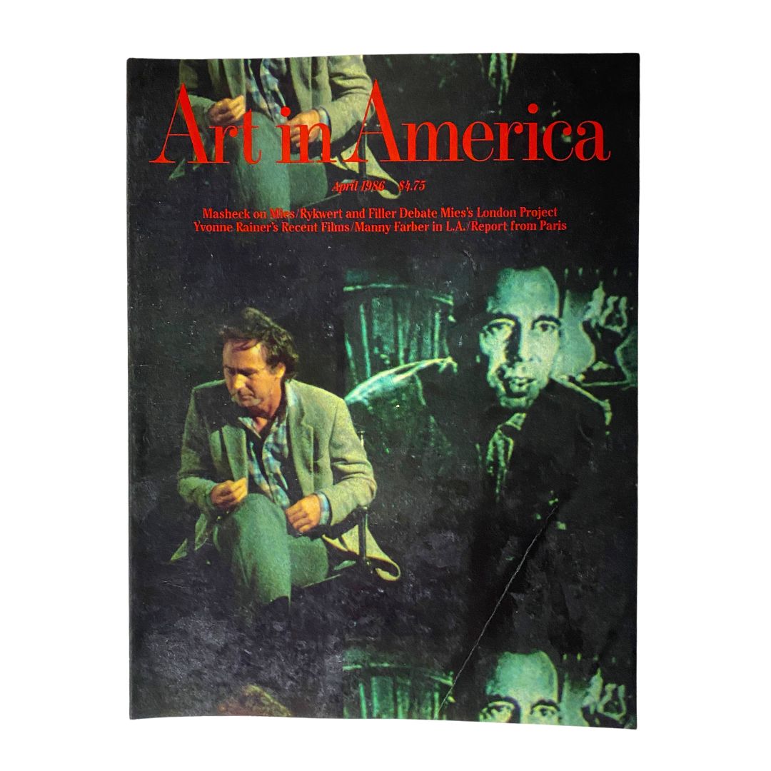 Art in America Magazine April 1986 cover featuring an artistic design with a prominent title and visual elements depicting the theme "The Man Who Envied Women". This vintage magazine showcases the cultural discussions in the art world during the mid-1980s.