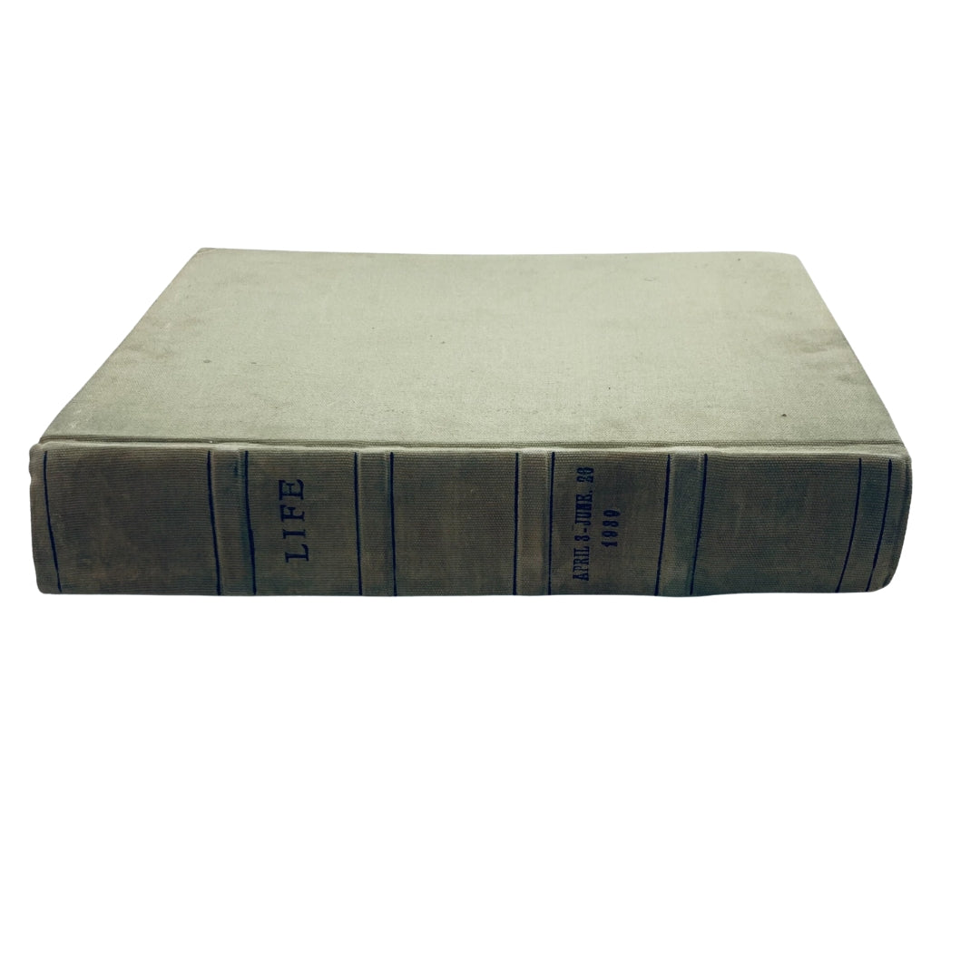 VTG 1939 Bound Life Magazine - A classic bound volume showcasing the iconic weekly magazine from April to June 1939.