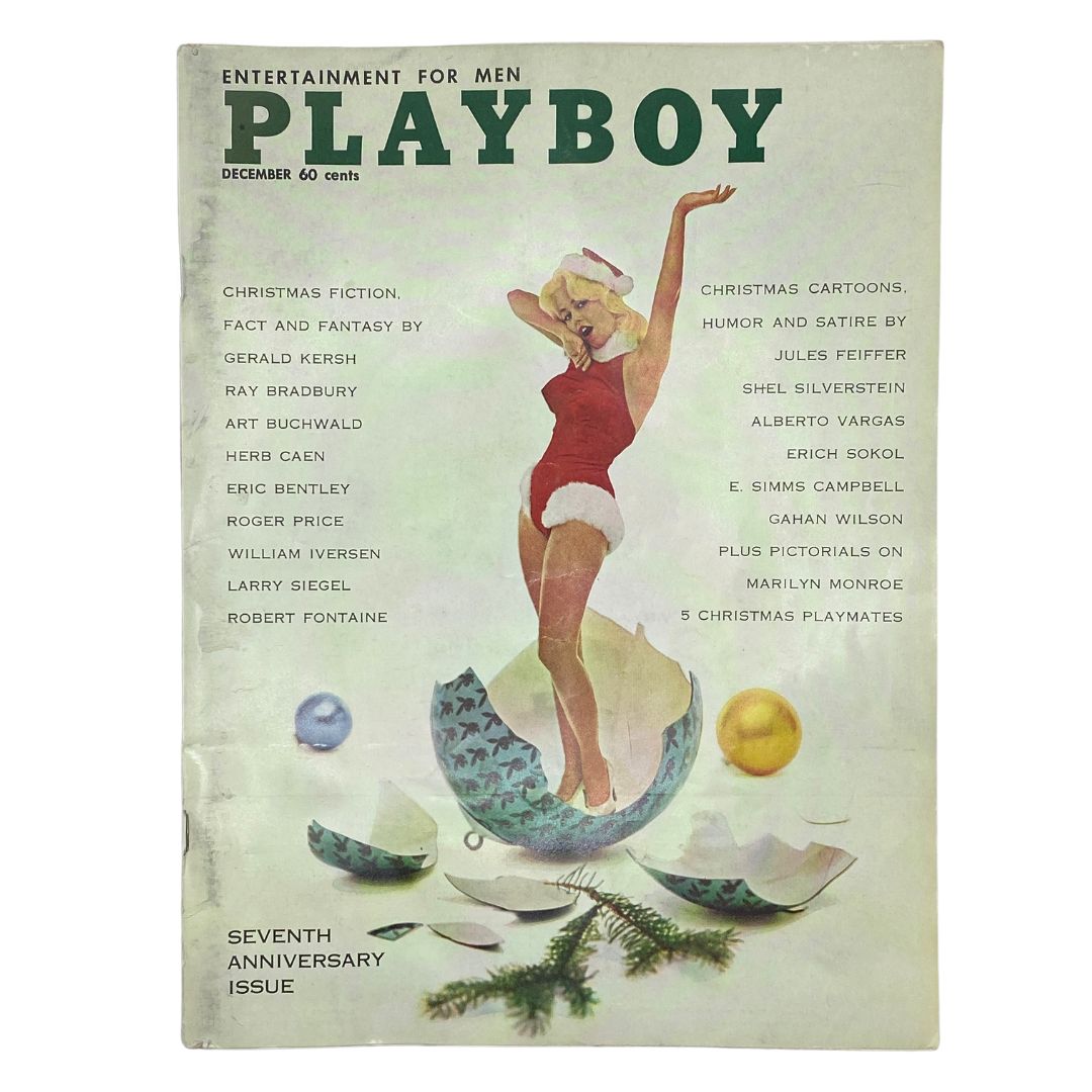 VTG Playboy Magazine December 1960 featuring Playmate Carol Eden on the cover, showcasing a vintage design with Christmas themes.