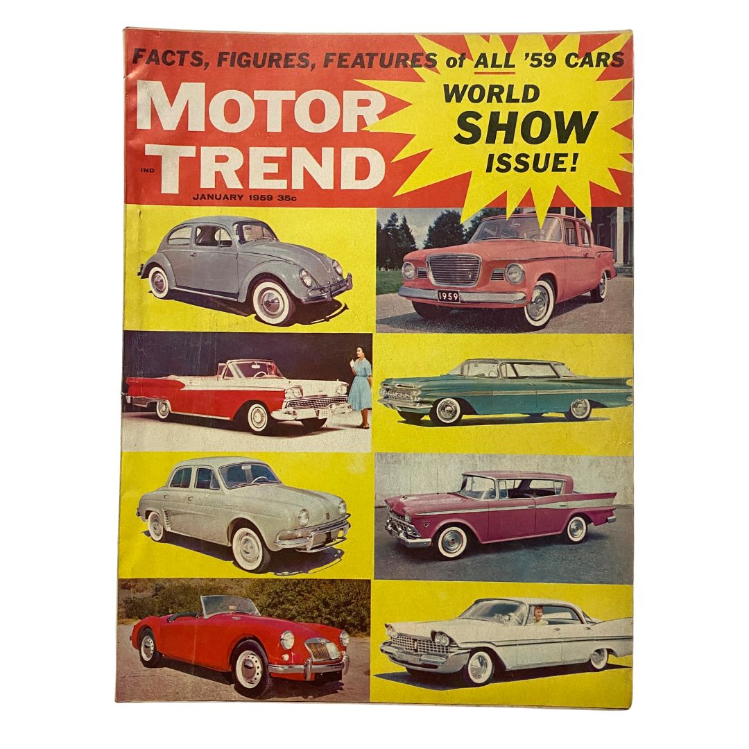 Vintage Motor Trend Magazine January 1959 Spotlight on Detroit No Label