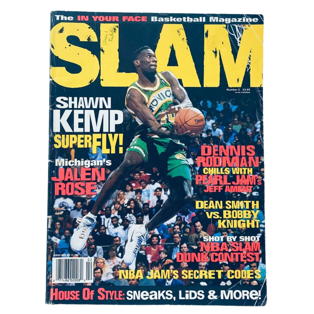 Cover of Slam Magazine, 1994, Issue No. 2, featuring Shawn Kemp of the Seattle Supersonics