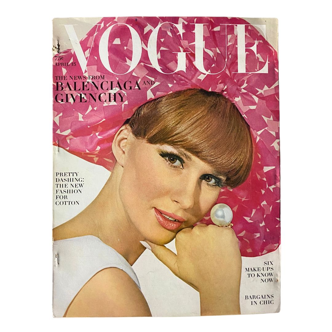 Vogue Magazine April 15 1964 Brigitte Bauer Cover No Label
