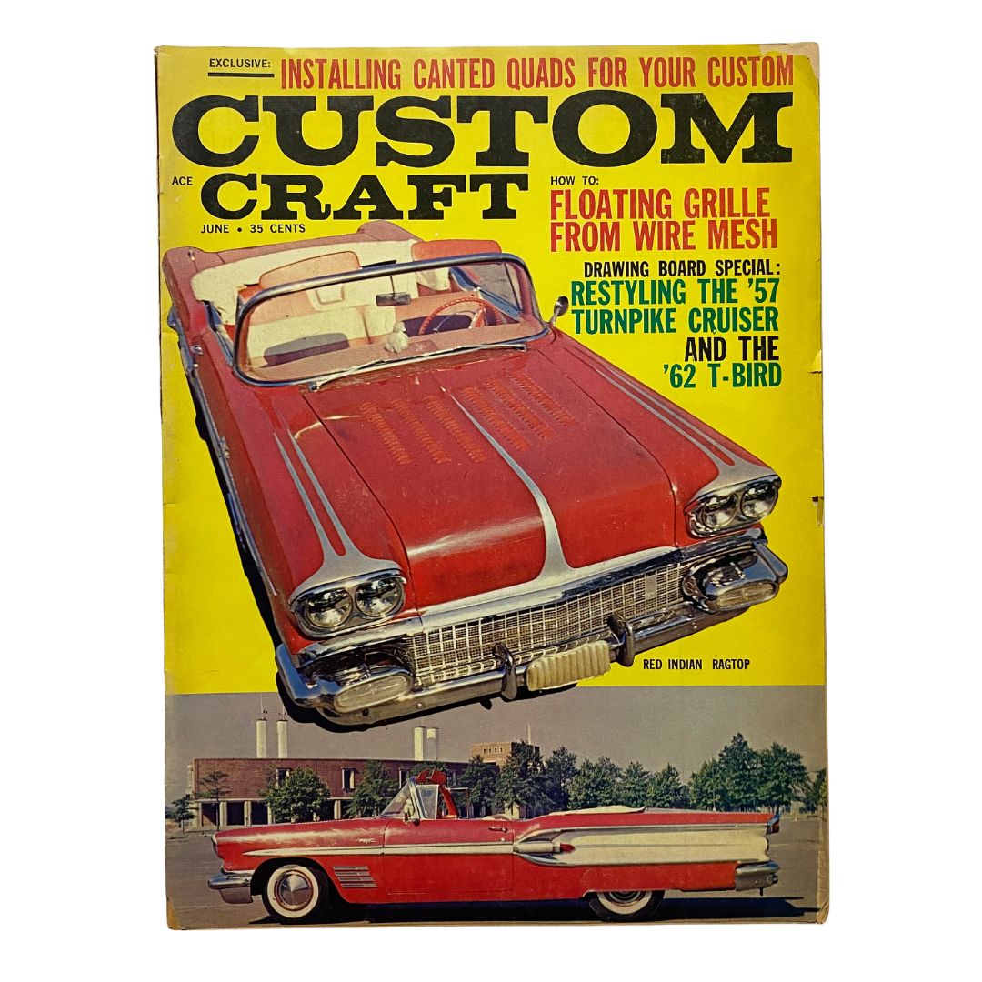 VTG Custom Craft Magazine June 1963 No. 23 featuring a Red Indian Ragtop on the cover, showcasing vintage automotive design and creativity.