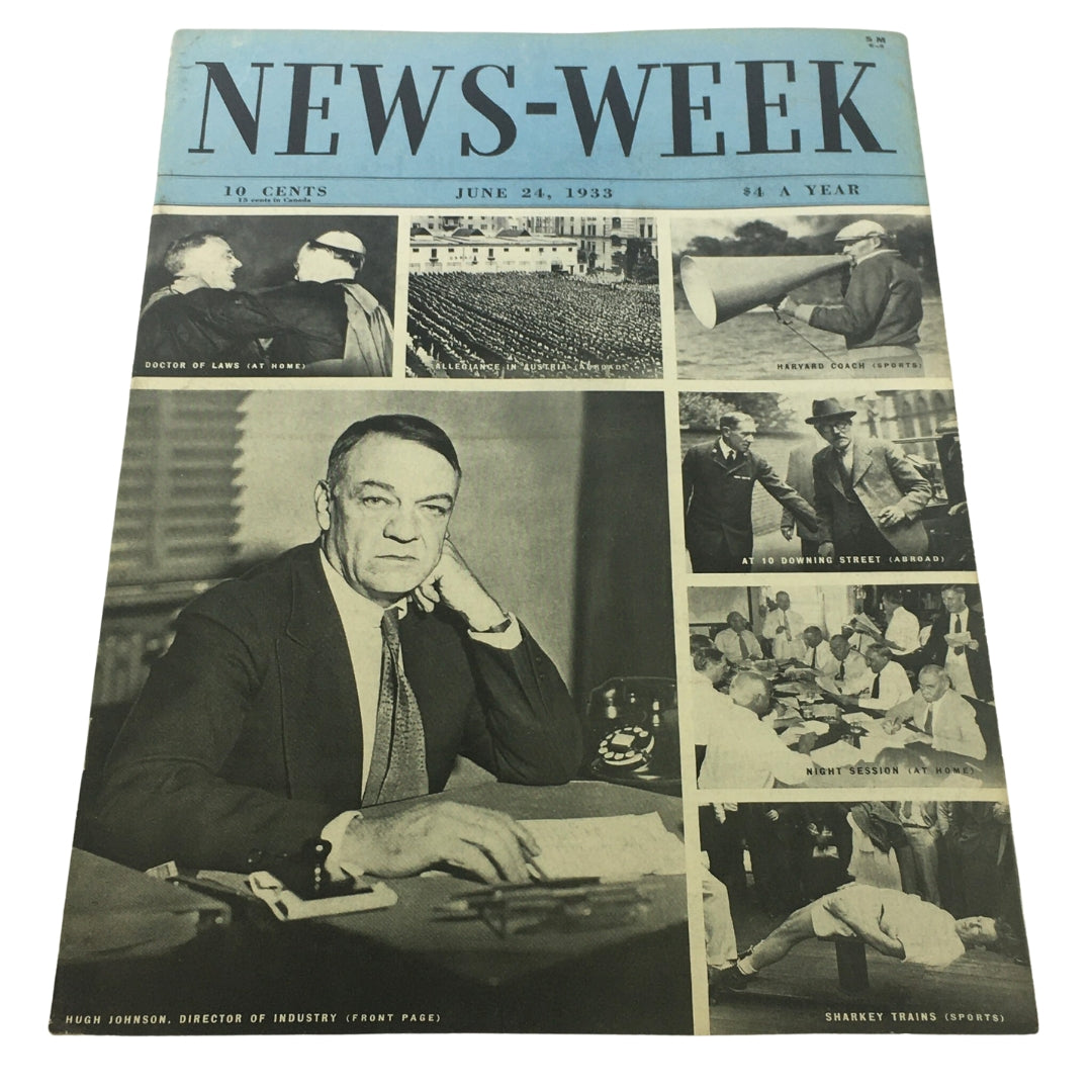 News-Week Magazine: June 24 1933 - Hugh Johnson / Sharkey Trains