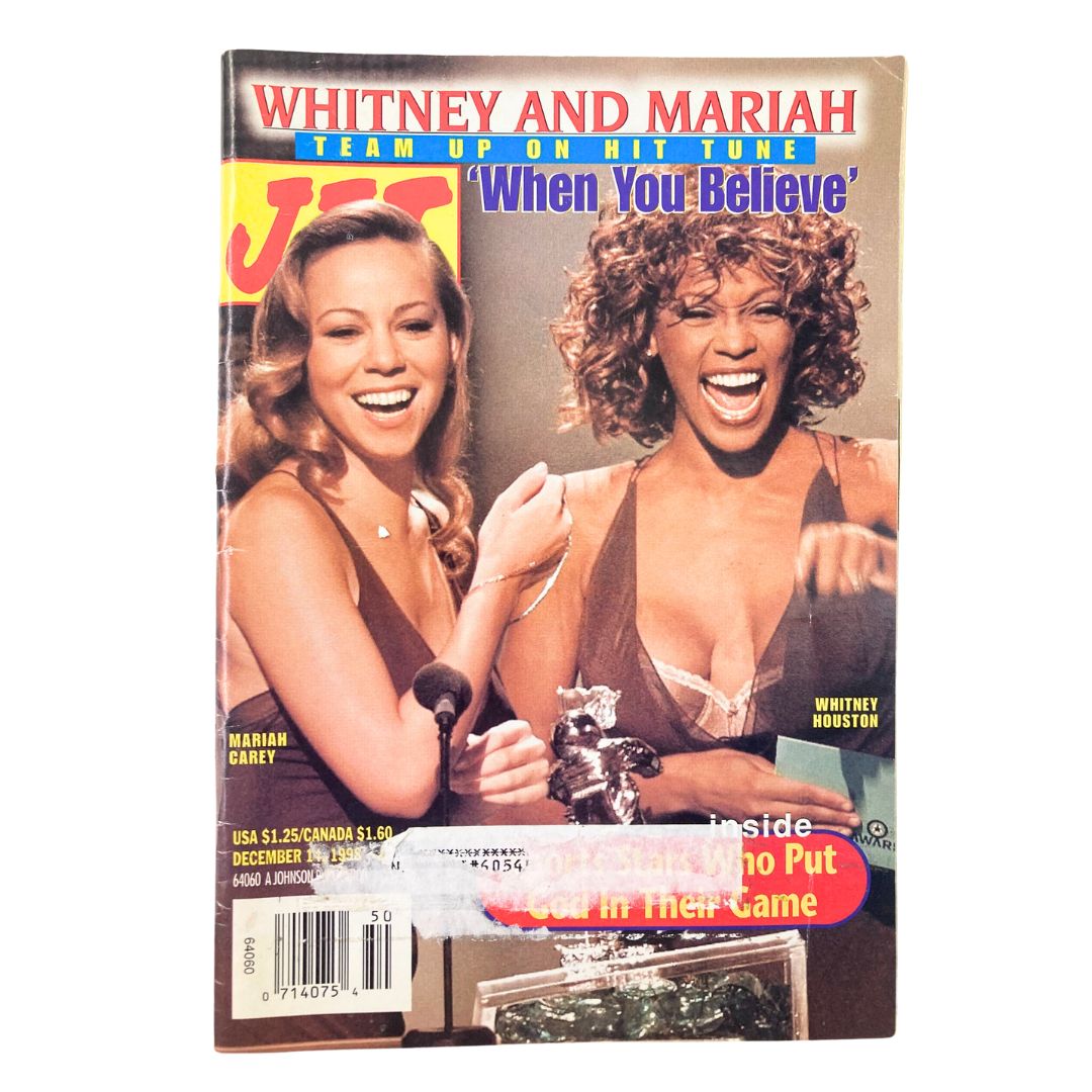 Cover of Jet Magazine, December 14, 1998, Vol. 95, No. 3, featuring Mariah Carey and Whitney Houston