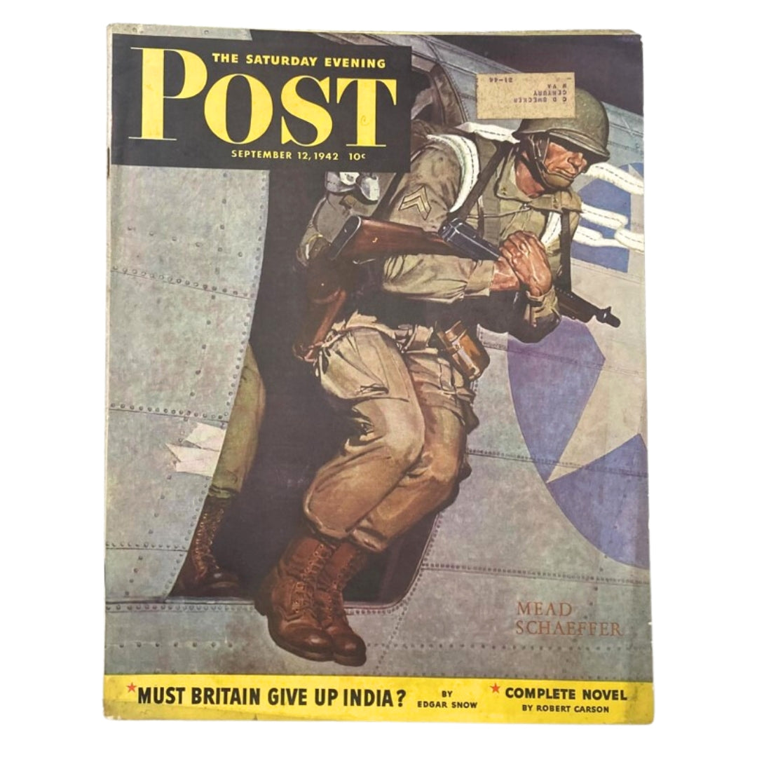 Cover of The Saturday Evening Post, September 12, 1942, featuring an illustrated cover by Schaeffer