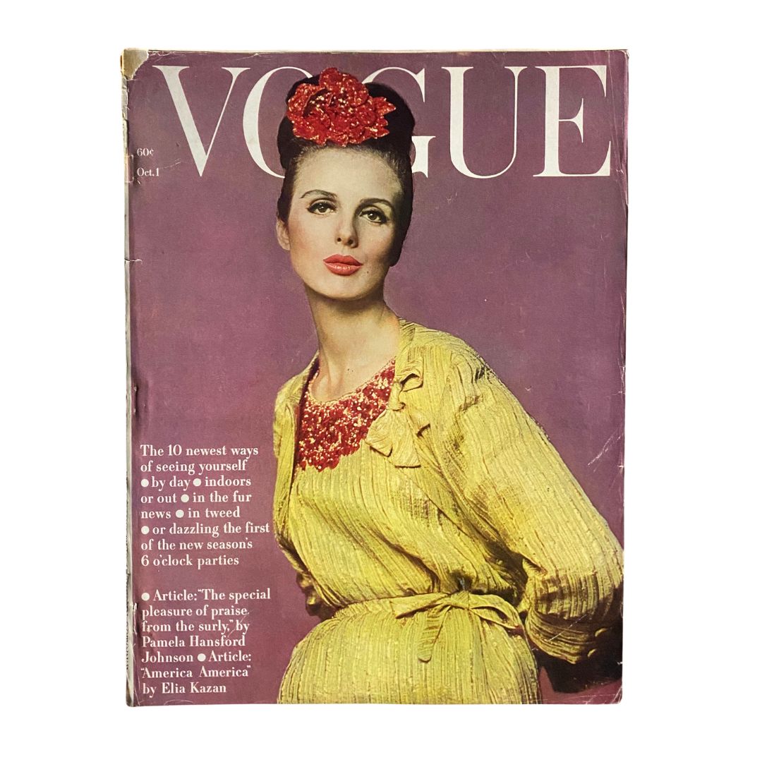 Vintage Vogue Magazine, October 1, 1962: Tilly Tizzani photographed by Bert Stern featured on the cover.