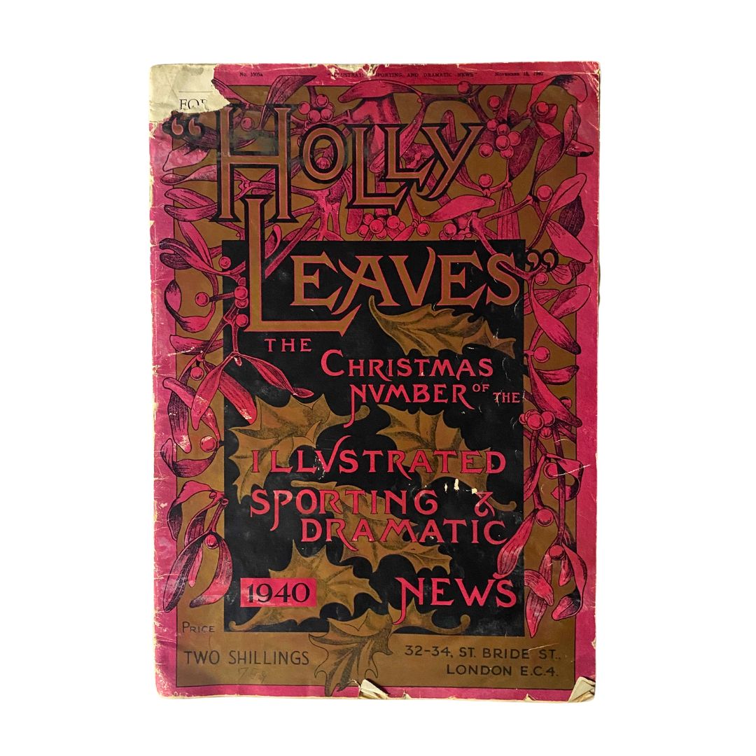 VTG Holly Leaves Magazine 1949 The Christmas Number cover displaying festive holly leaves and vintage typography.