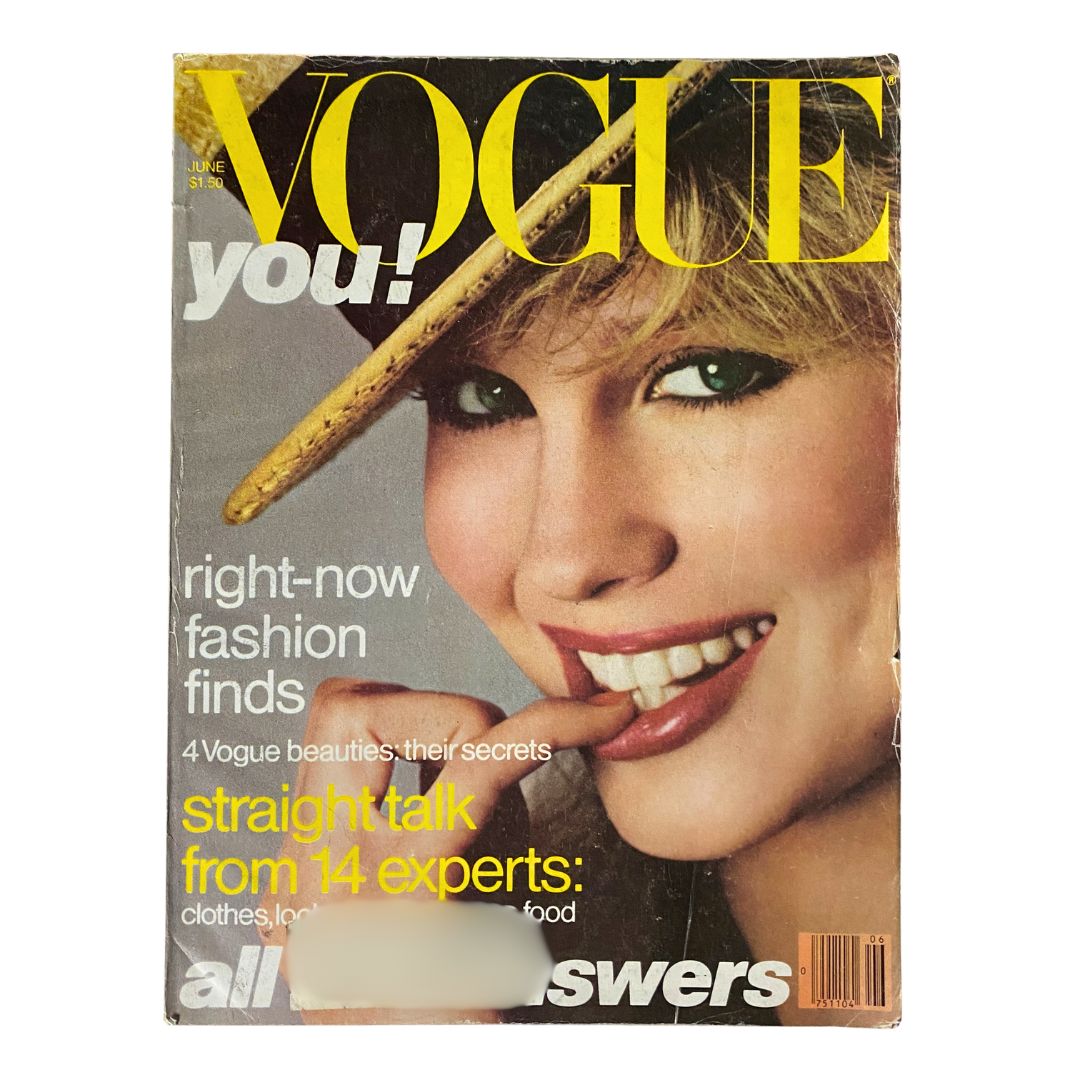 Cover of VTG Vogue Magazine June 1978 featuring Rosie Vela photographed by Richard Avedon, showcasing vintage fashion aesthetic.