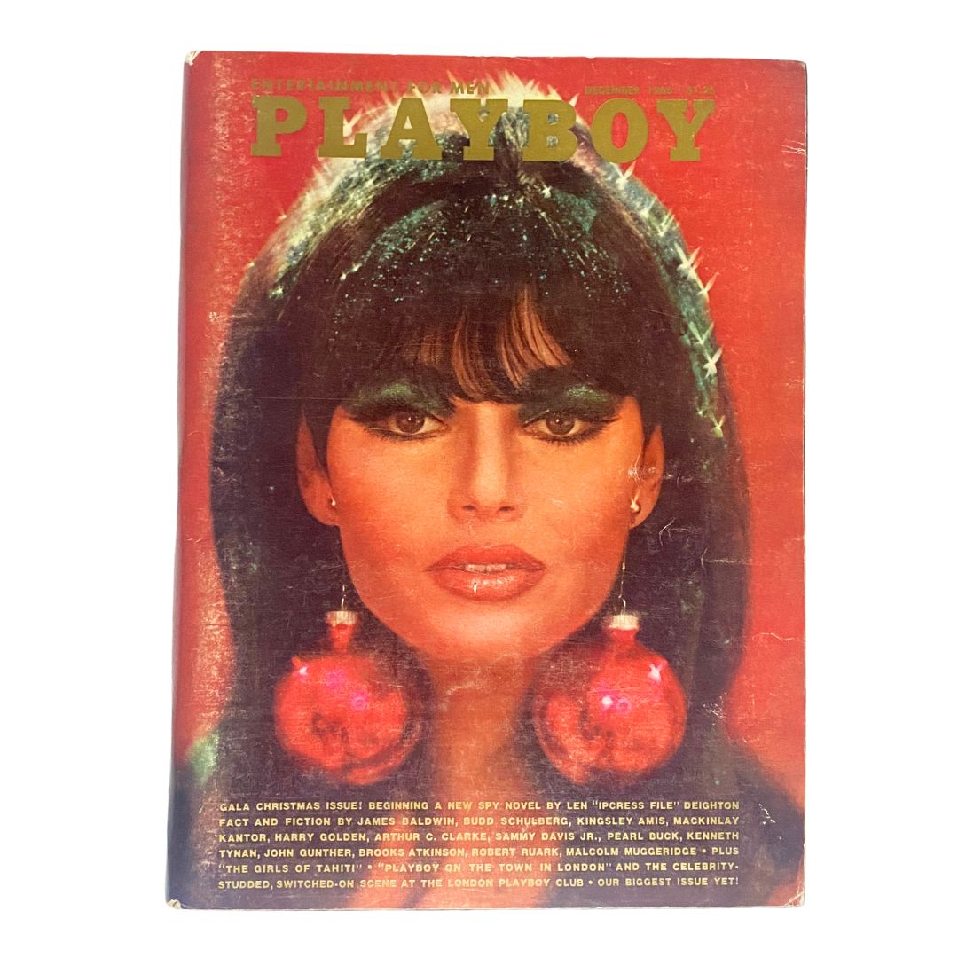 VTG Playboy Magazine December 1966 featuring a glamorous cover with a portrait of Susan Bernard and holiday-themed ornaments.