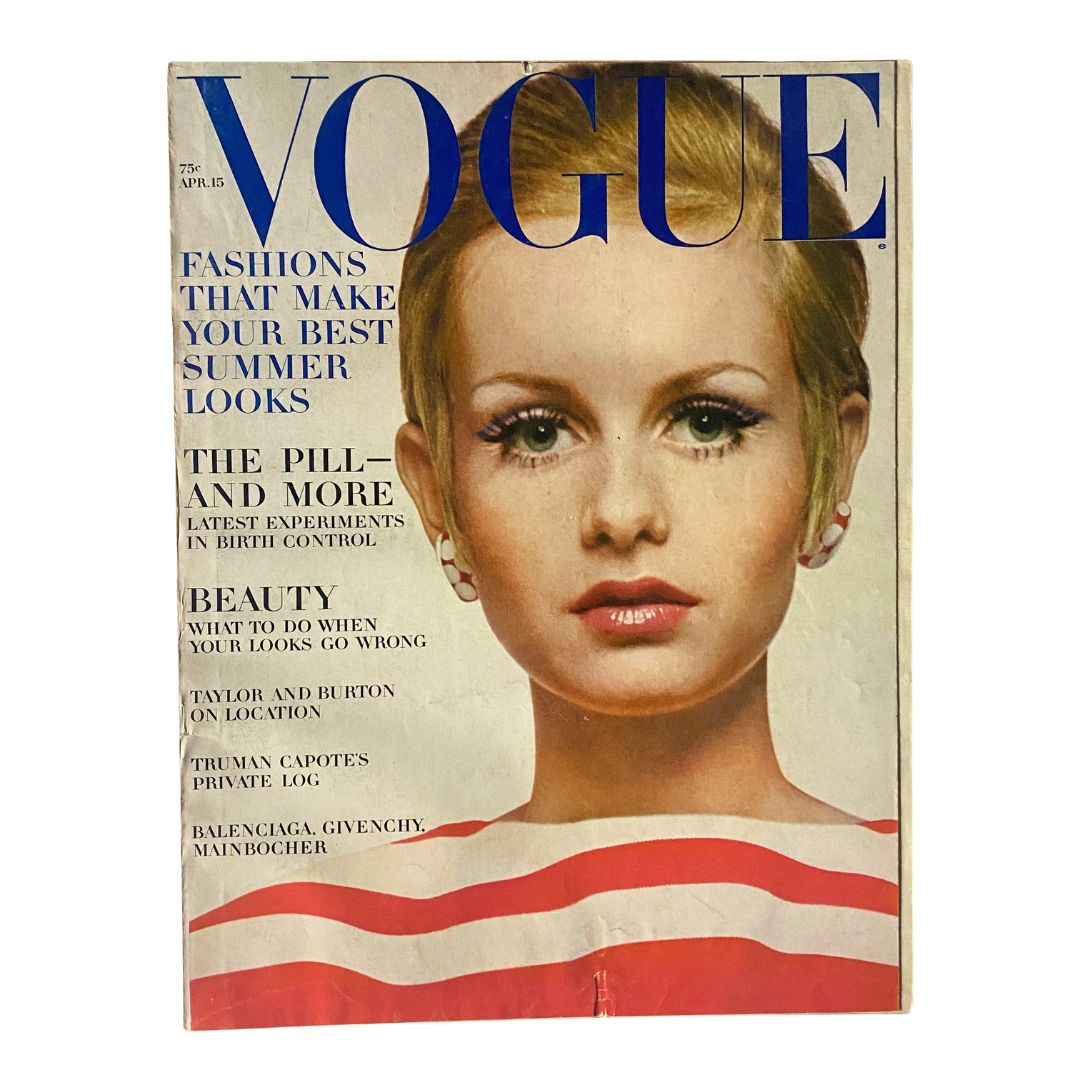 Vogue Magazine April 15 1967 Twiggy by Bert Stern No Label