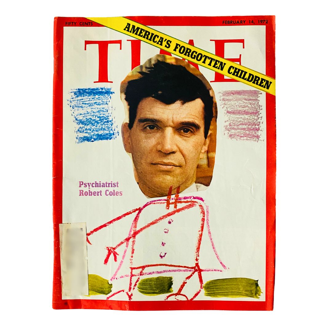 Vintage Time Magazine from February 14, 1972 featuring psychiatrist Robert Coles on the cover, highlighting the social themes of the era.