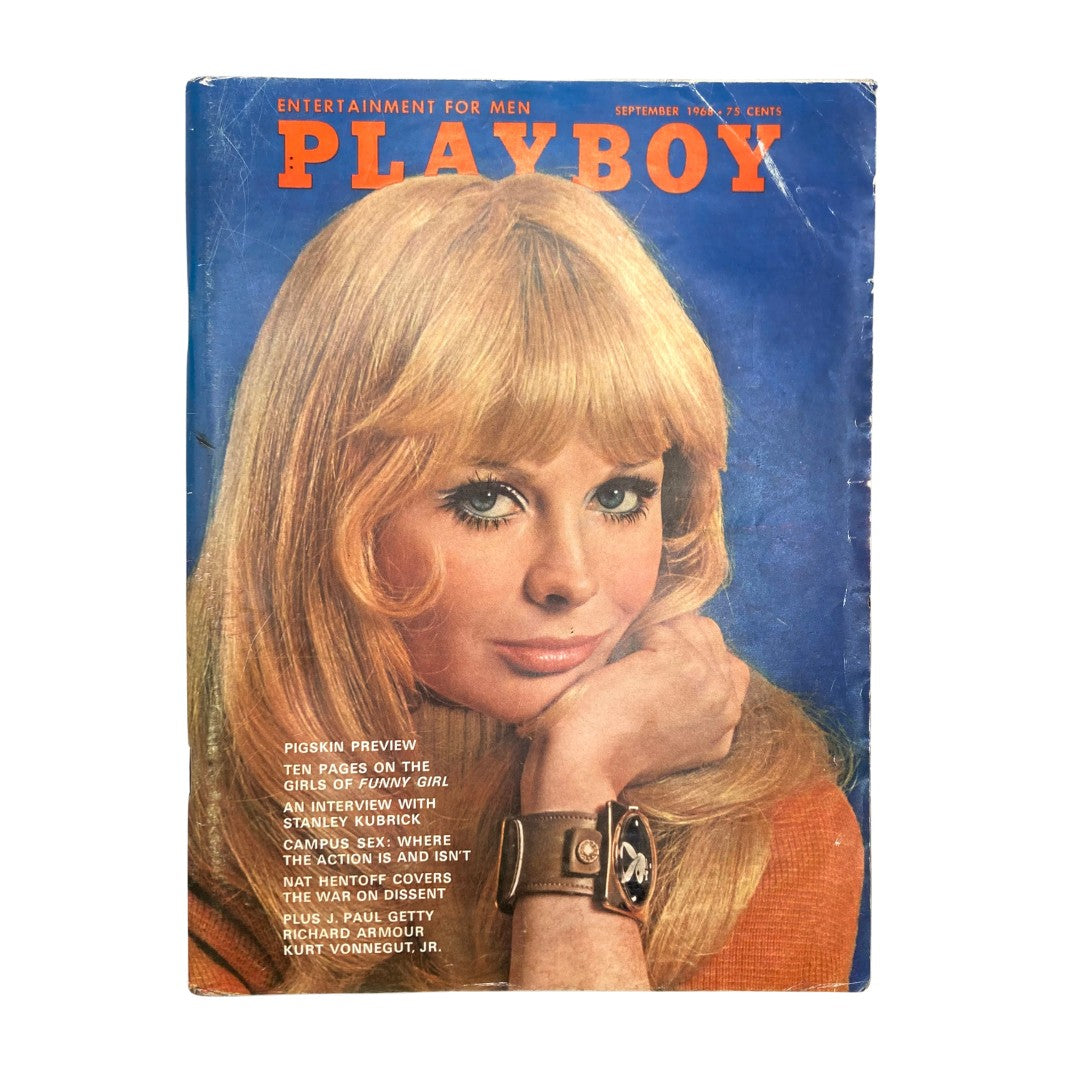 Cover of VTG Playboy Magazine September 1968 featuring Dru Hart, showcasing a vintage portrait with iconic styling and bold colors.