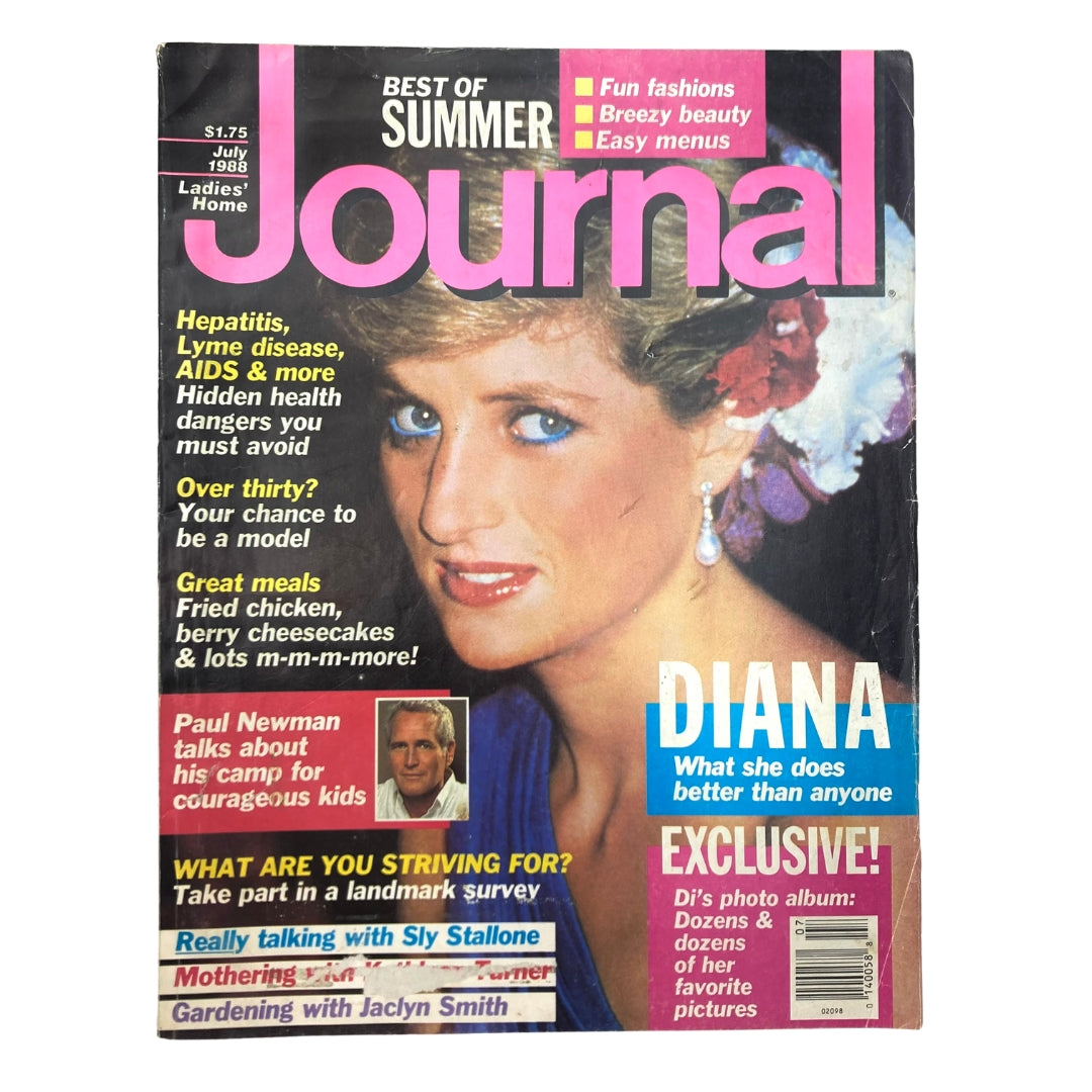 Ladies' Home Journal Magazine July 1988 Princess Diana and Paul Newman