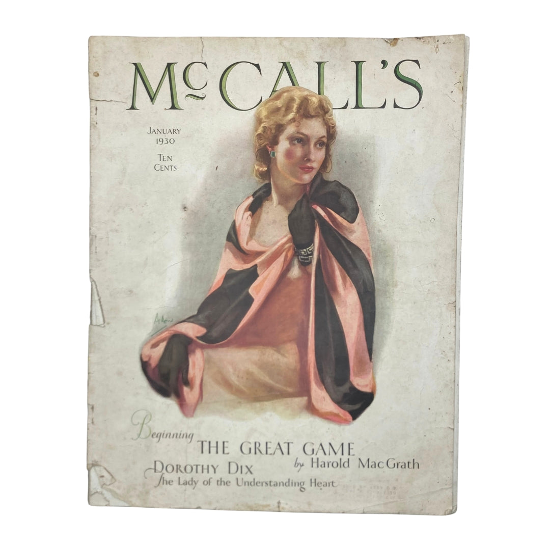 Vintage McCall's Magazine January 1930 The Great Game by Harold MacGrath