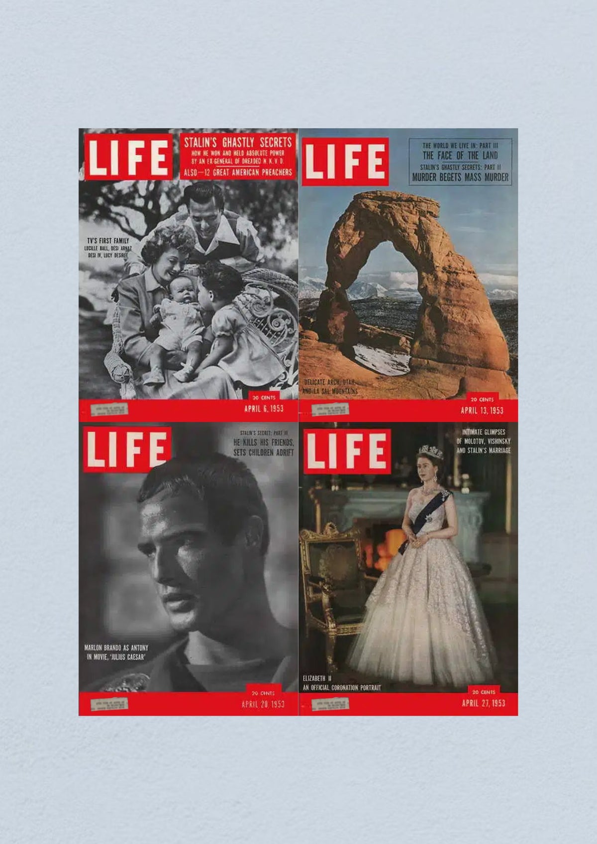 Life Magazine April 27, 1953 - Cover featuring Queen Elizabeth II in a coronation portrait, reflecting significant historical events.
