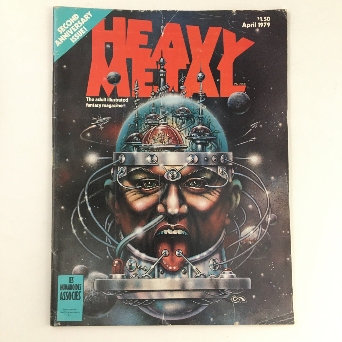 Cover of Heavy Metal Fantasy Magazine April 1979 featuring striking artwork and the title prominently displayed.