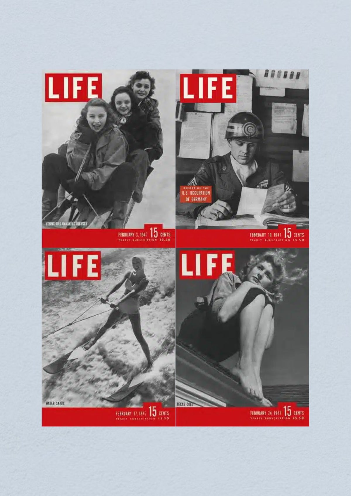 Life Magazine February 24, 1947 cover depicting Texas Odor, representing entertainment and social commentary in post-war America.