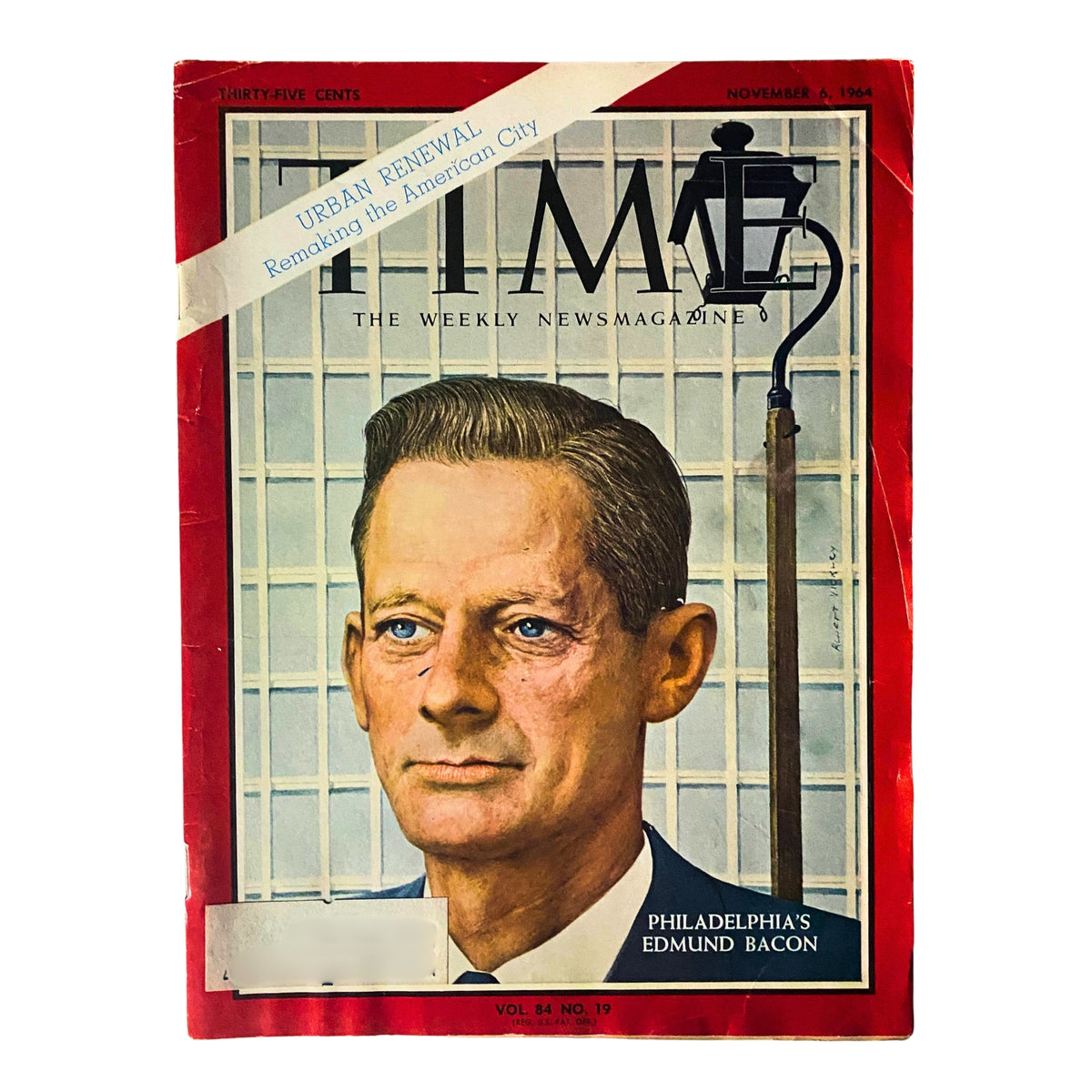 Time Magazine cover from November 6, 1964, featuring Philadelphia's Edmund Bacon. This vintage magazine highlights urban renewal and planning, reflecting the cultural and political climate of the 1960s.