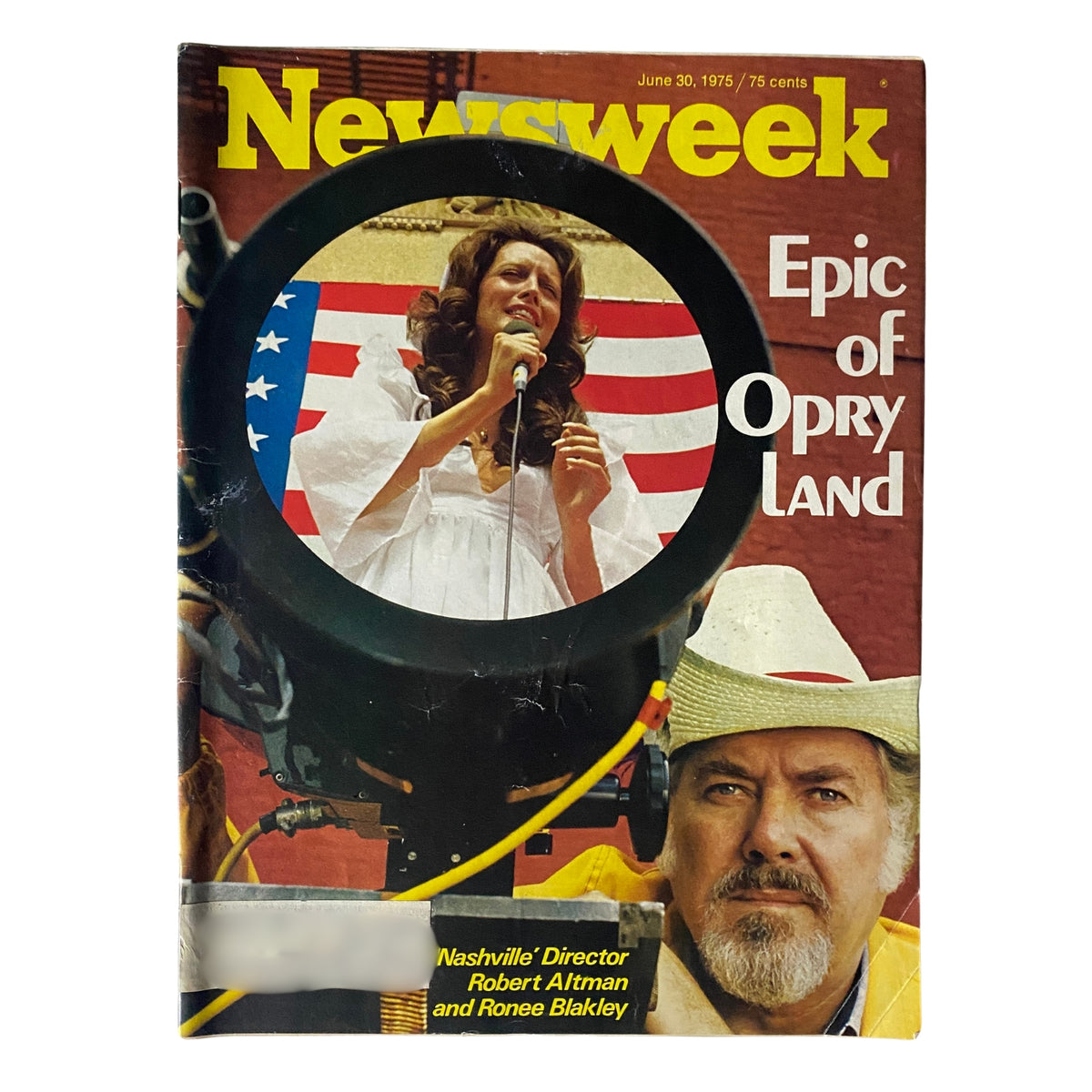 Newsweek Magazine cover from June 30, 1975 featuring director Robert Altman and actress Ronee Blakley, highlighting the film 'Nashville' with a visual of Blakley performing and Altman in profile.