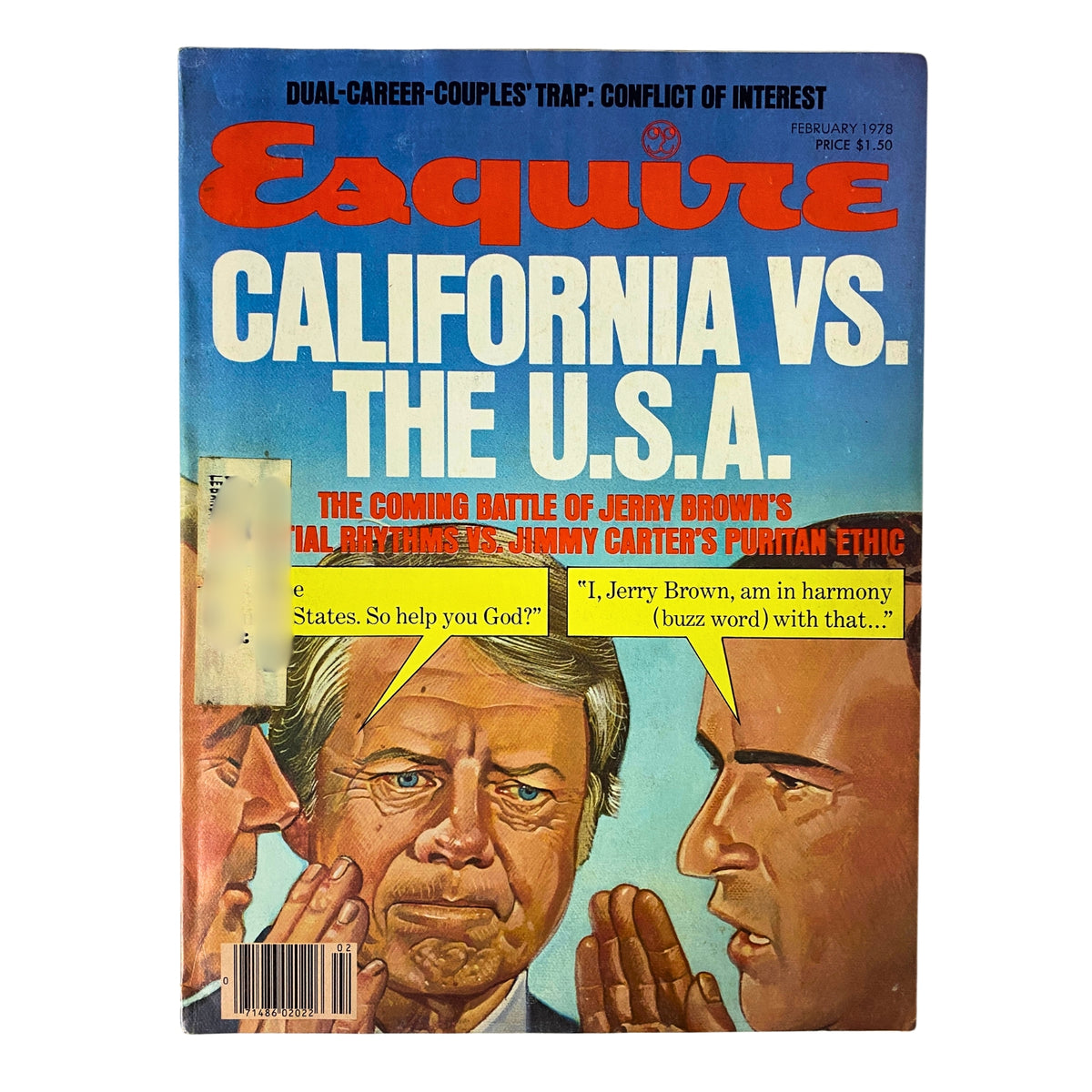 Esquire Magazine February 1978 featuring the cover story 'California vs. The U.S.A.' highlighting the political battle between Jerry Brown and Jimmy Carter.