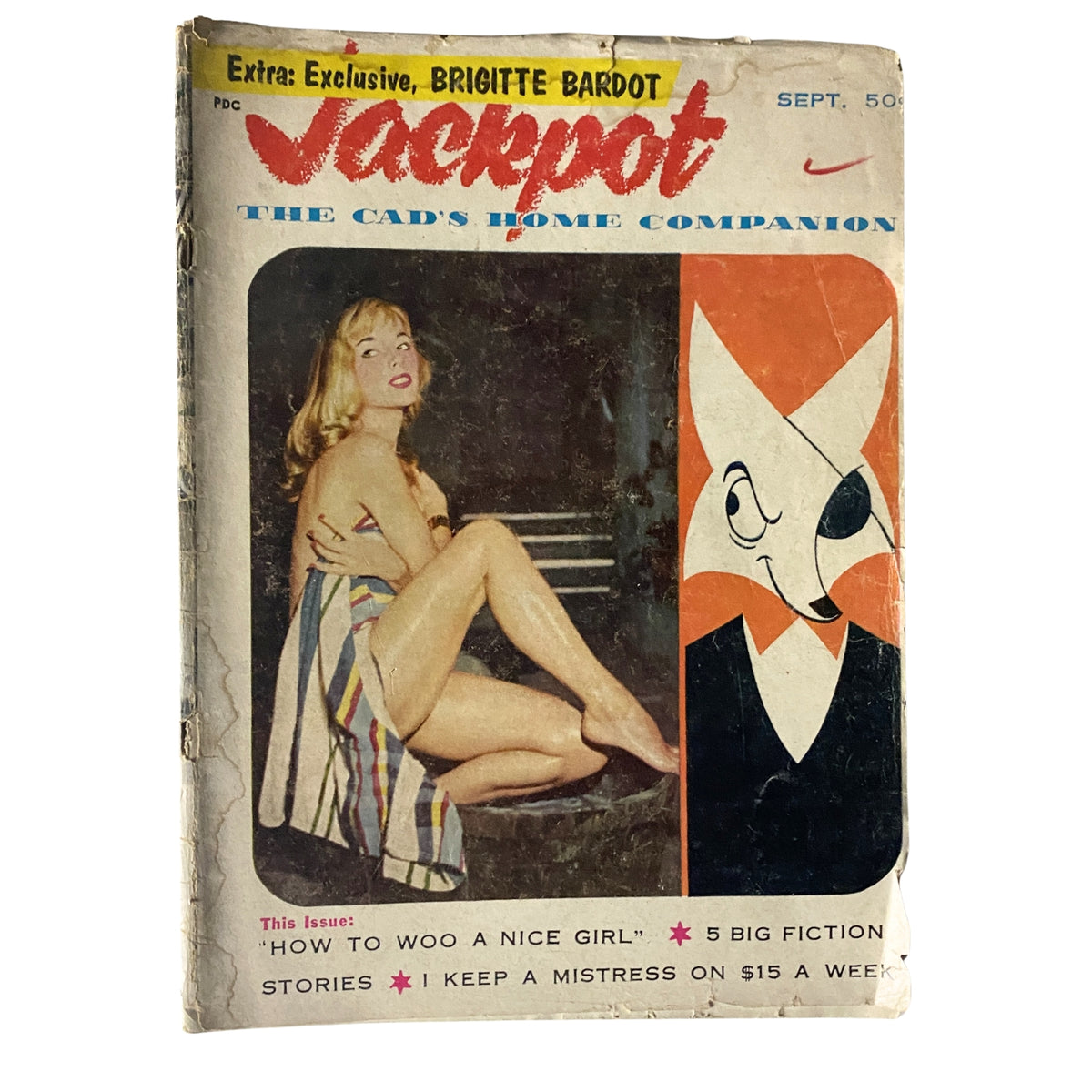 Jackpot Magazine September 1958 The Cad's Companion Bridgette Bardotte GD Interior