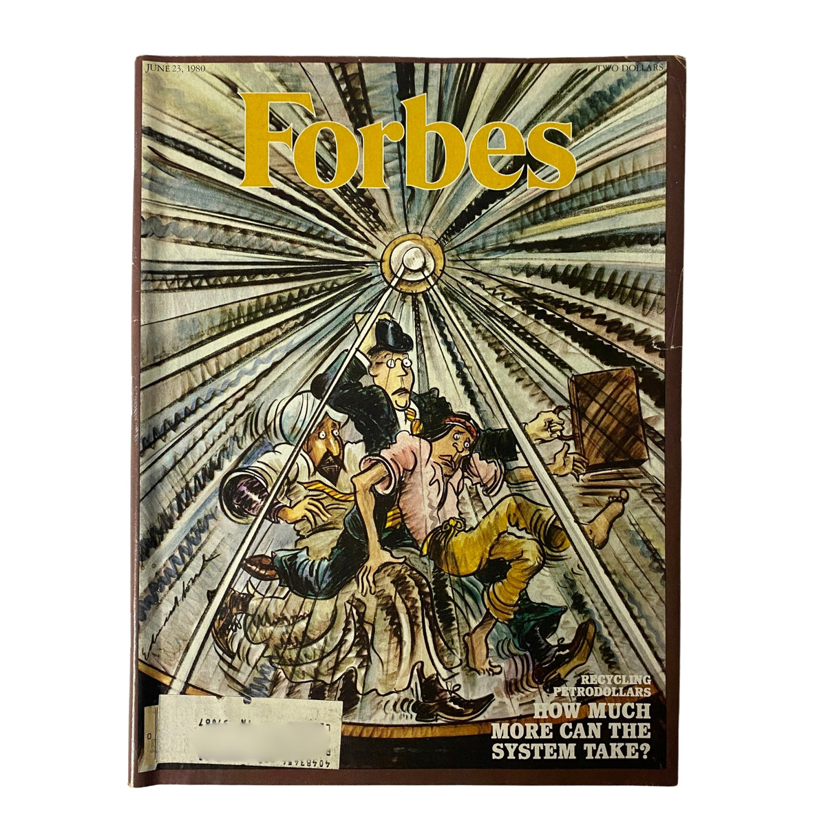 Cover of Forbes Magazine June 23, 1980 featuring the title 'How Much More Can The System Take?' with an illustration depicting economic themes and oil price challenges.