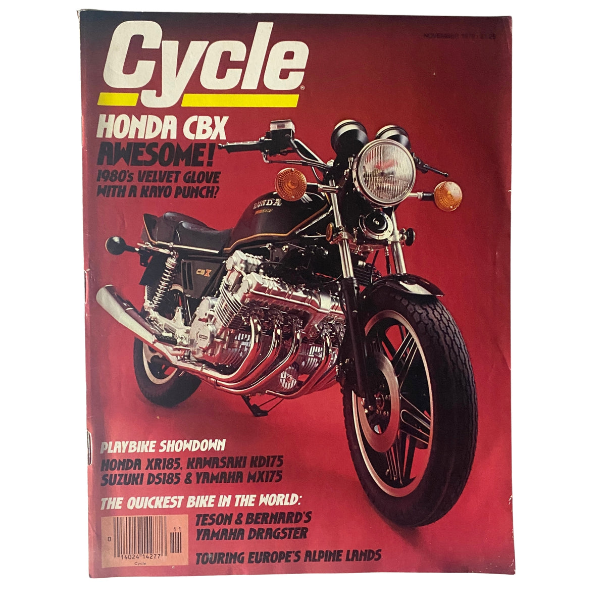 Cycle Magazine November 1979 featuring Honda CBX on the cover with a bold title highlighting its significance in motorcycle history.