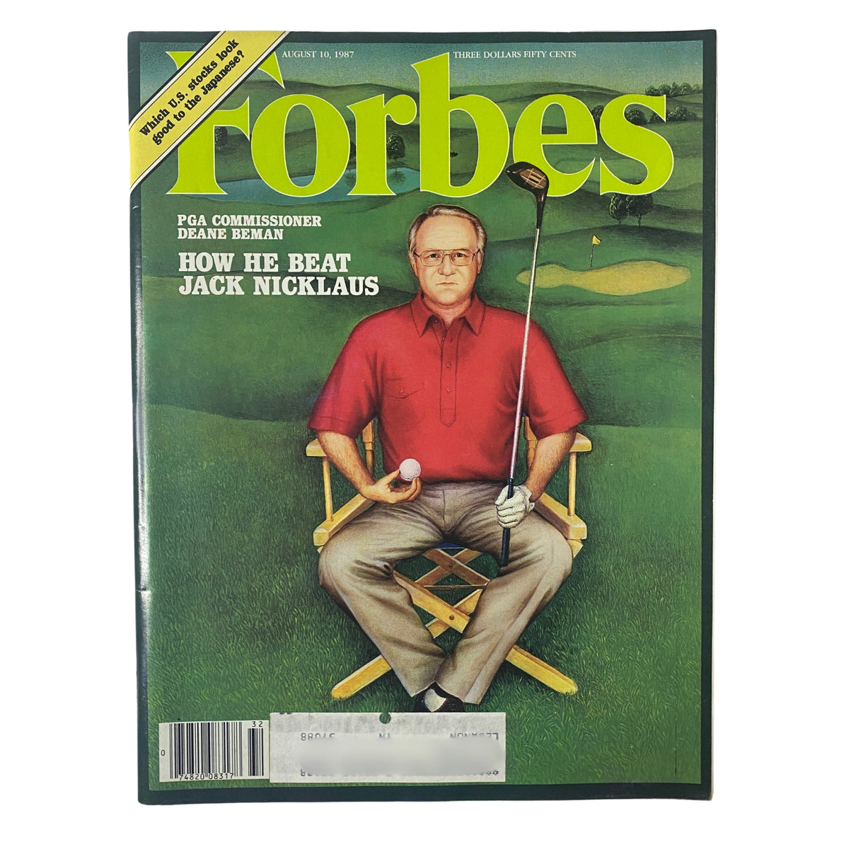 Forbes Magazine cover from August 10, 1987, featuring PGA Commissioner Deane Beman, discussing how he beat Jack Nicklaus.