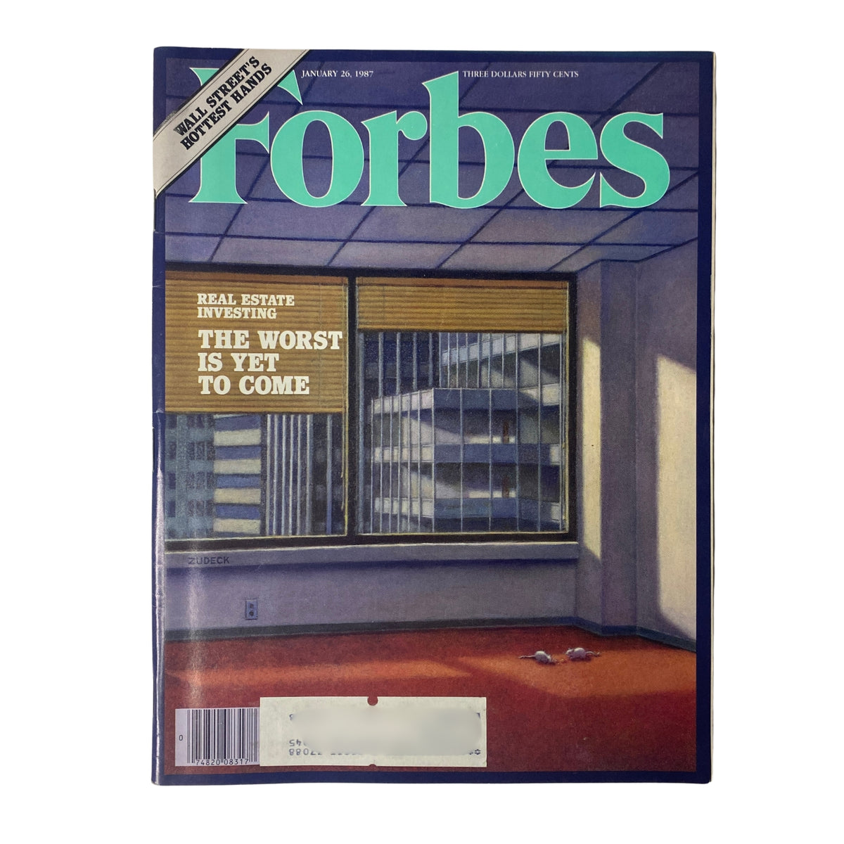 Forbes Magazine cover from January 26, 1987, featuring the title 'The Worst Is Yet To Come' with backdrop elements symbolizing real estate investing.