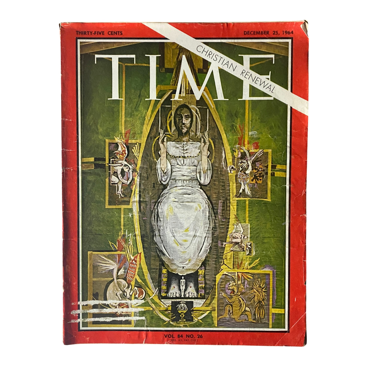 Time Magazine December 25, 1964 Vol 84 No. 26 featuring the theme 'Christian Renewal' on the cover, illustrated with religious art and vibrant colors.