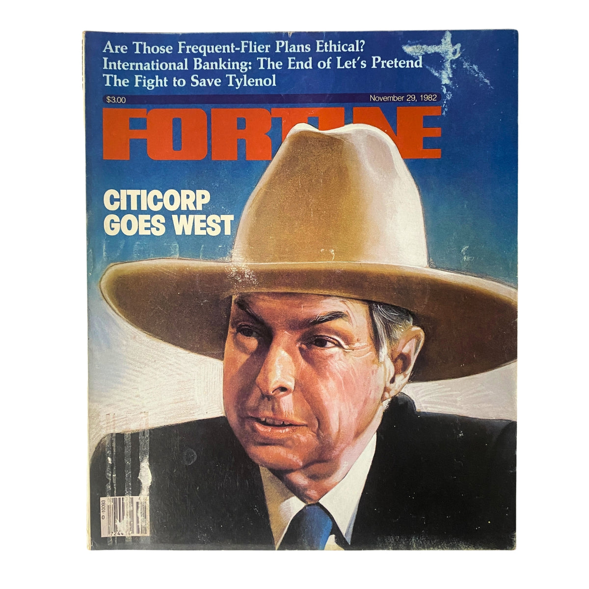 Cover of the Fortune Magazine November 29, 1982 featuring Citicorp Chairman Walter B. Wriston, highlighting banking themes such as Citicorp's expansion and corporate news.