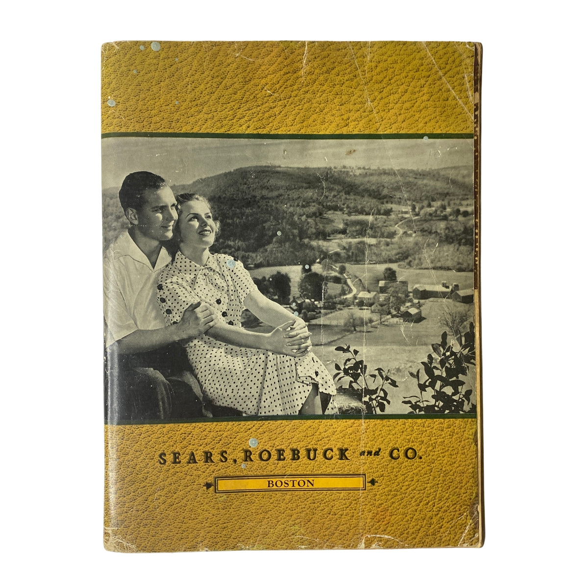Cover of the 1937 Sears, Roebuck and Co. Boston Spring and Summer Catalog featuring a couple in vintage attire, highlighting the essence of 1930s fashion.