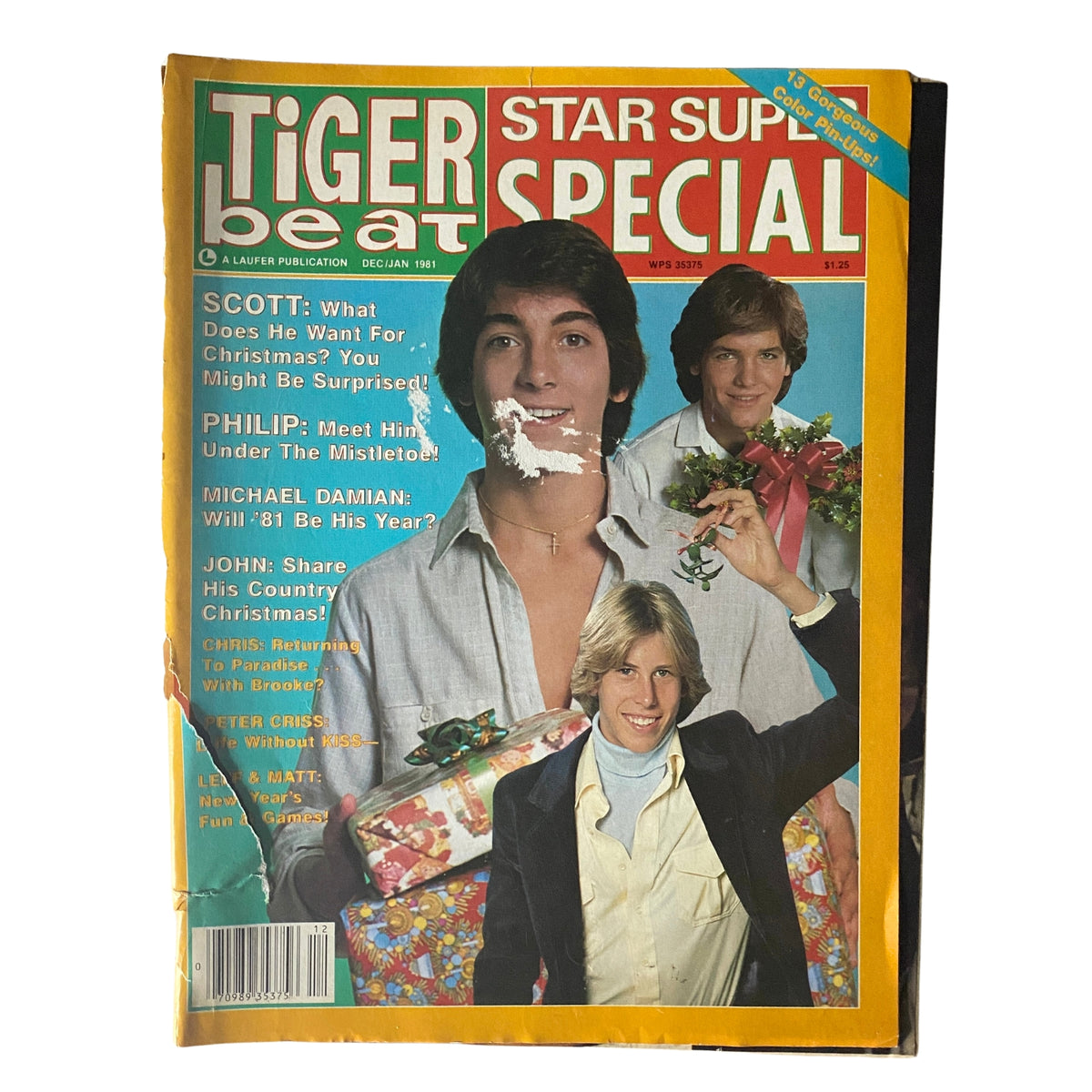 Cover of January 1981 Tiger Beat Star Super Special featuring Scott Baio and Michael Damian, showcasing vibrant color pinups and nostalgic 1980s pop culture.
