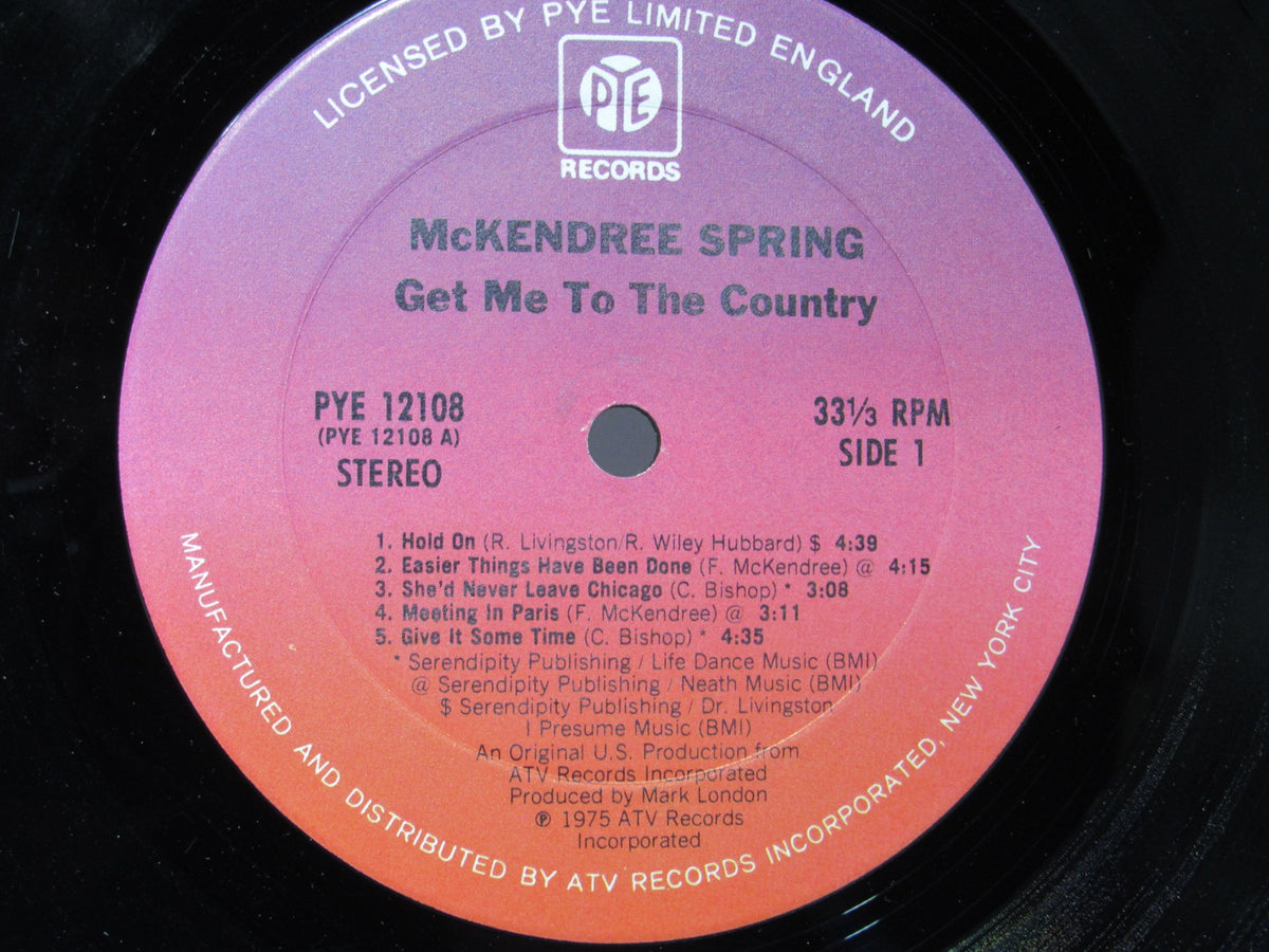 McKendree Spring: Get Me To The Country Pye Records PYE 12108 Stereo LP Grade: G
