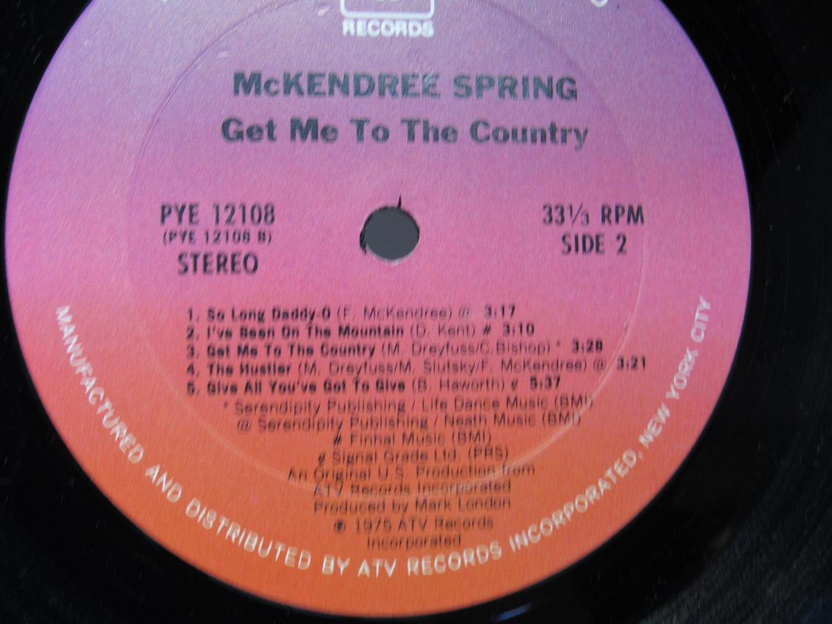 McKendree Spring: Get Me To The Country Pye Records PYE 12108 Stereo LP Grade: G