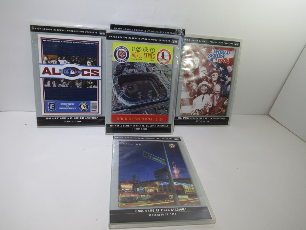 Essential Games Of The Detroit Tigers (2010) DVD box set featuring four discs including famous matches and events from the Tigers' history.