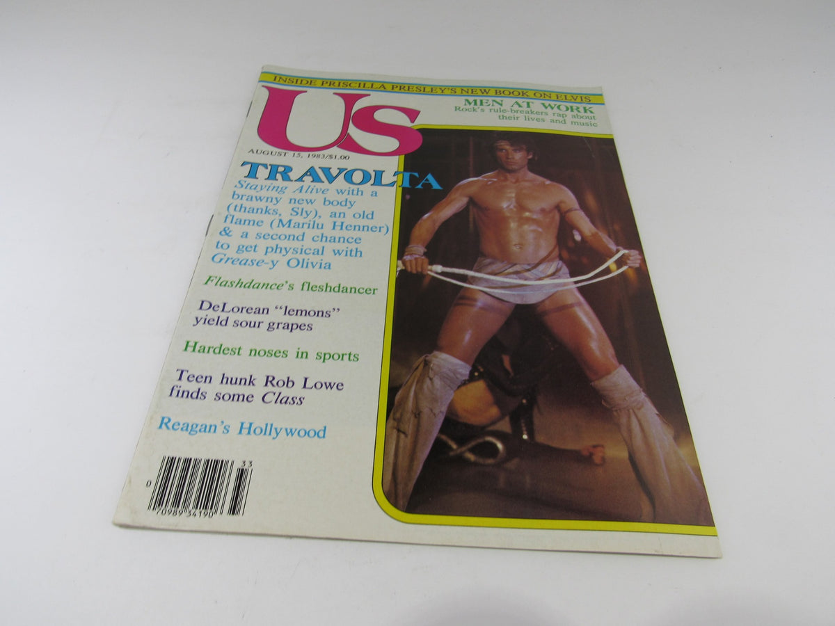 Vintage US Magazine August 15, 1983 featuring a HOT John Travolta on the cover, showcasing articles about popular culture and celebrities.